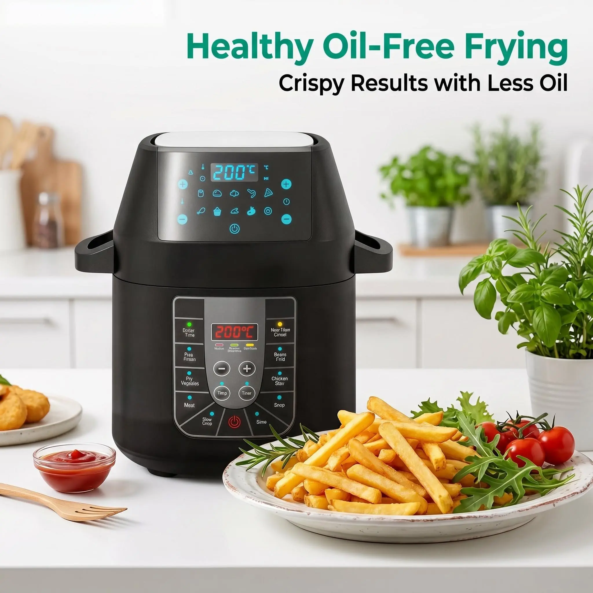 China YBW610 Electric Pressure Cooker & Air Fryer 2-in-1 – 6L/8L 1500W/1000W Touch Control Supplier, Factory