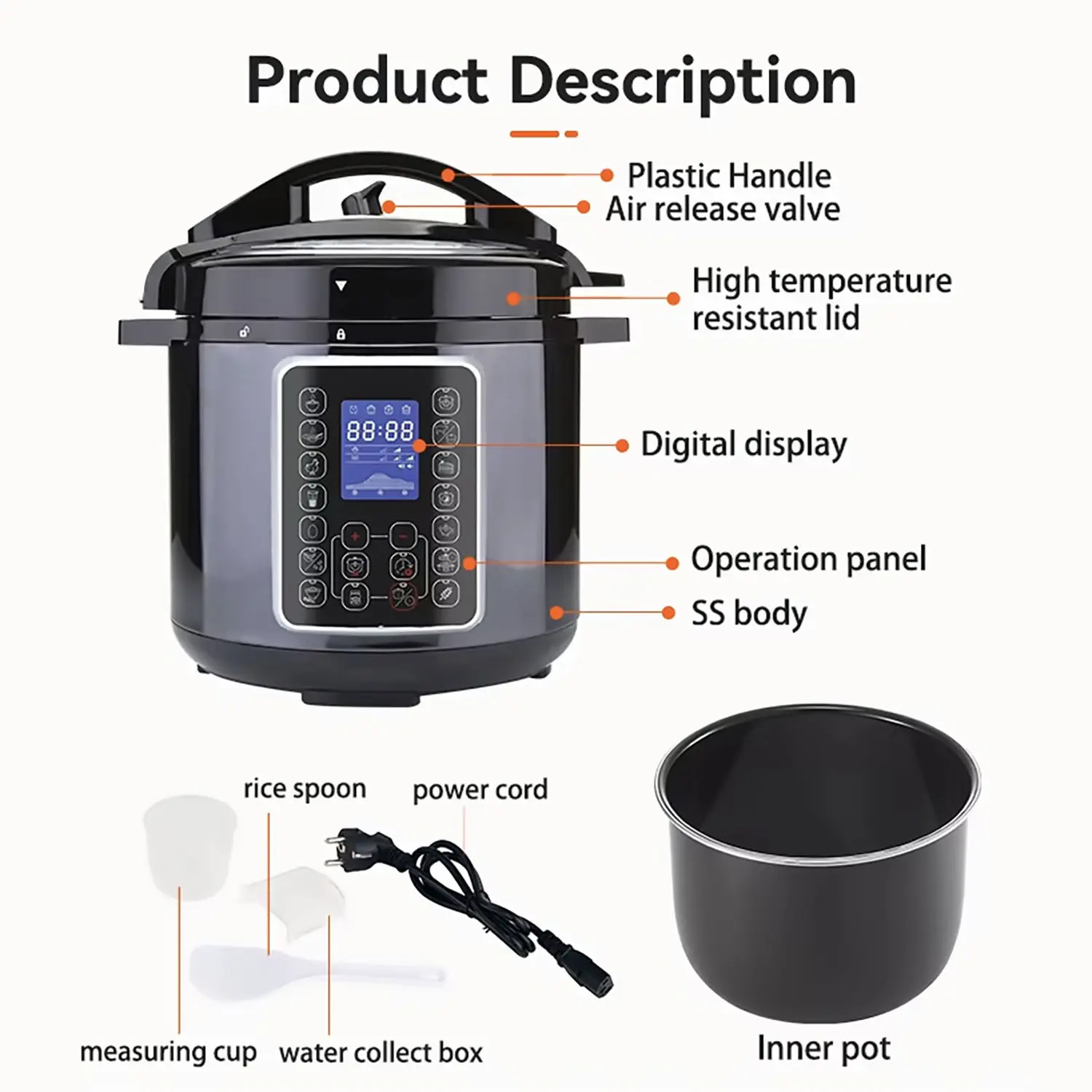 China Electric Pressure Cooker 5L to 12L Capacity OEM ODM Custom Manufacturer Manufacturers, Suppliers