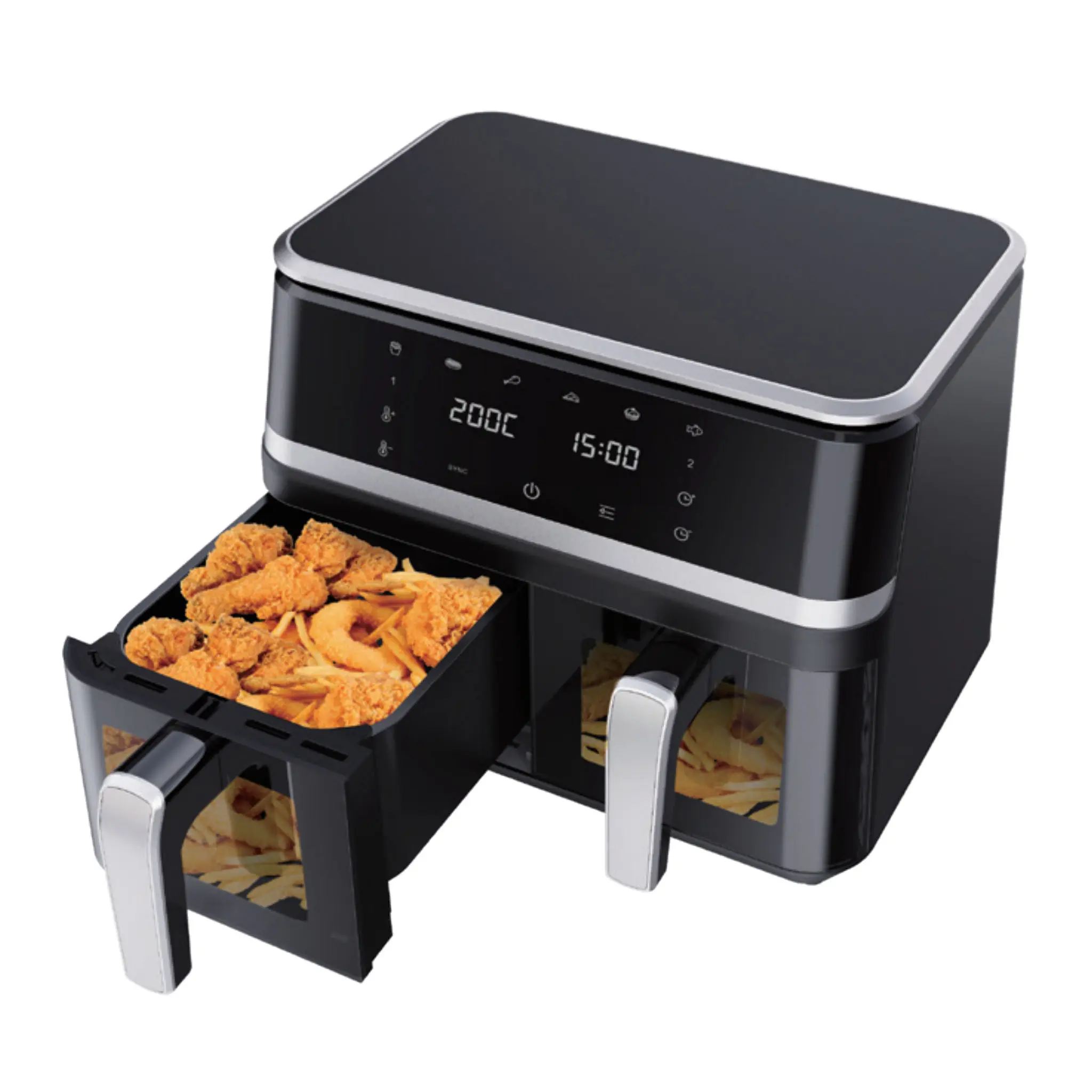 Wholesale 9L Digital Air Fryer Series | Dual Basket | iPad Style Display | BW-8017D / BW-8018D / BW-8019D | Apexdura OEM/ODM Manufacturer, Supplier