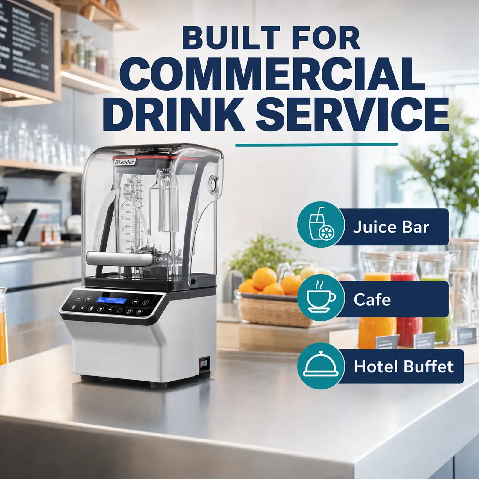 China LY-8005 Commercial Blender with Sound Shield Cover, 1800W 2L Jar OEM/ODM Manufacturers, Supplier