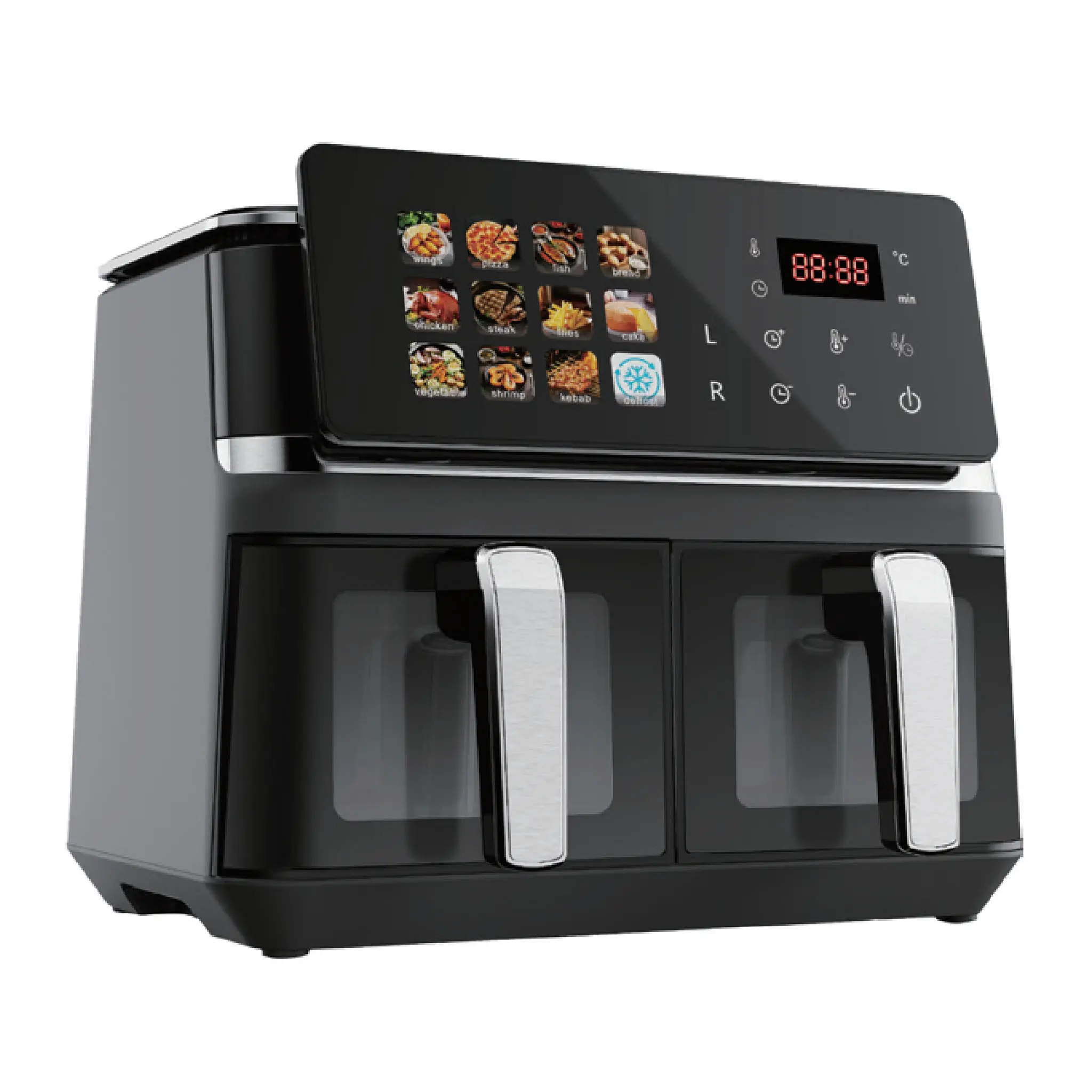 China 9L Digital Air Fryer | iPad Color Screen | 12 Preset Menus | Dual Basket | Model BW-IP8019D | Apexdura OEM/ODM Suppliers, Supplier