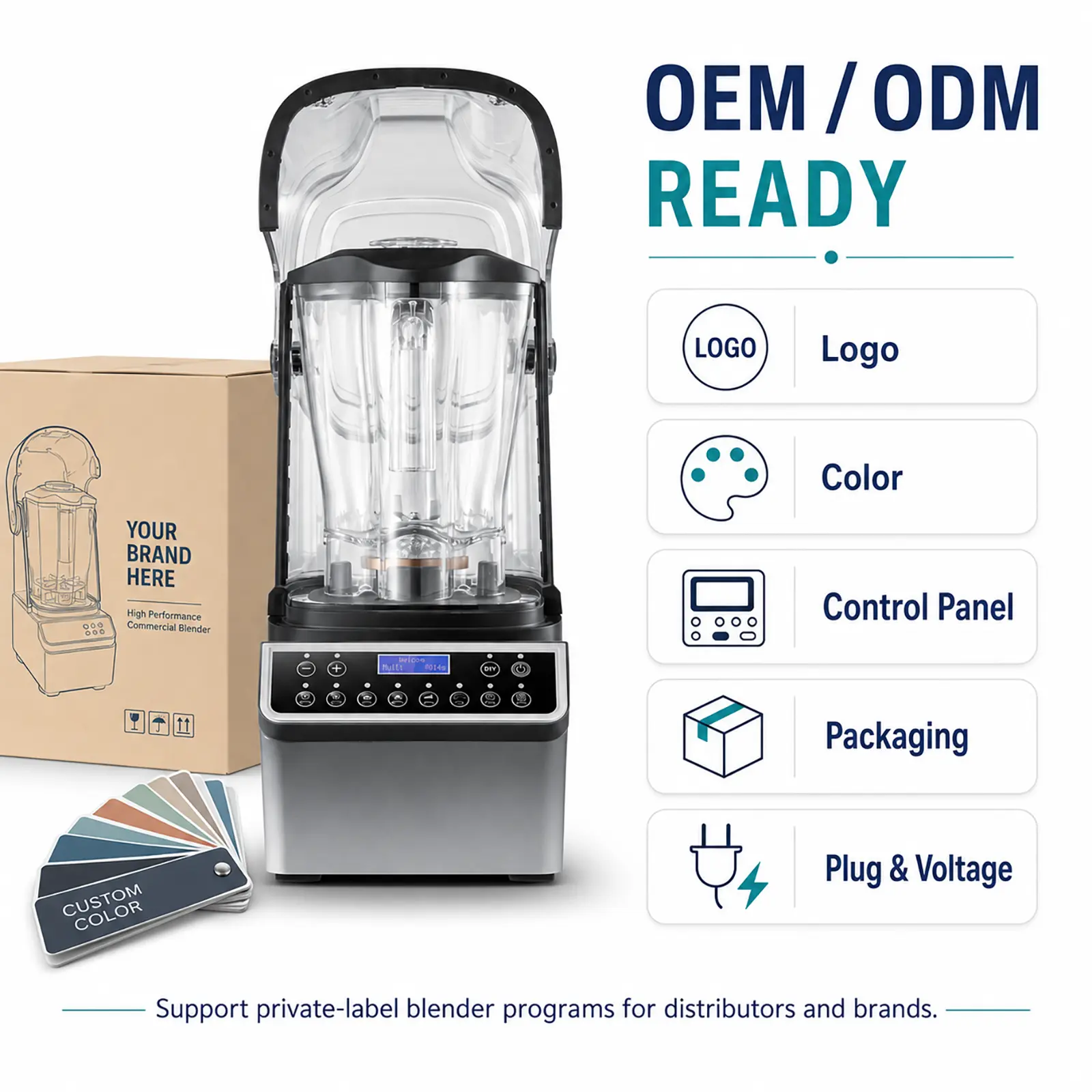 Wholesale 2L 1800W Commercial Blender LY-8003G for Juice Shops, Cafes and OEM Kitchen Appliance Buyers Supplier, Factory