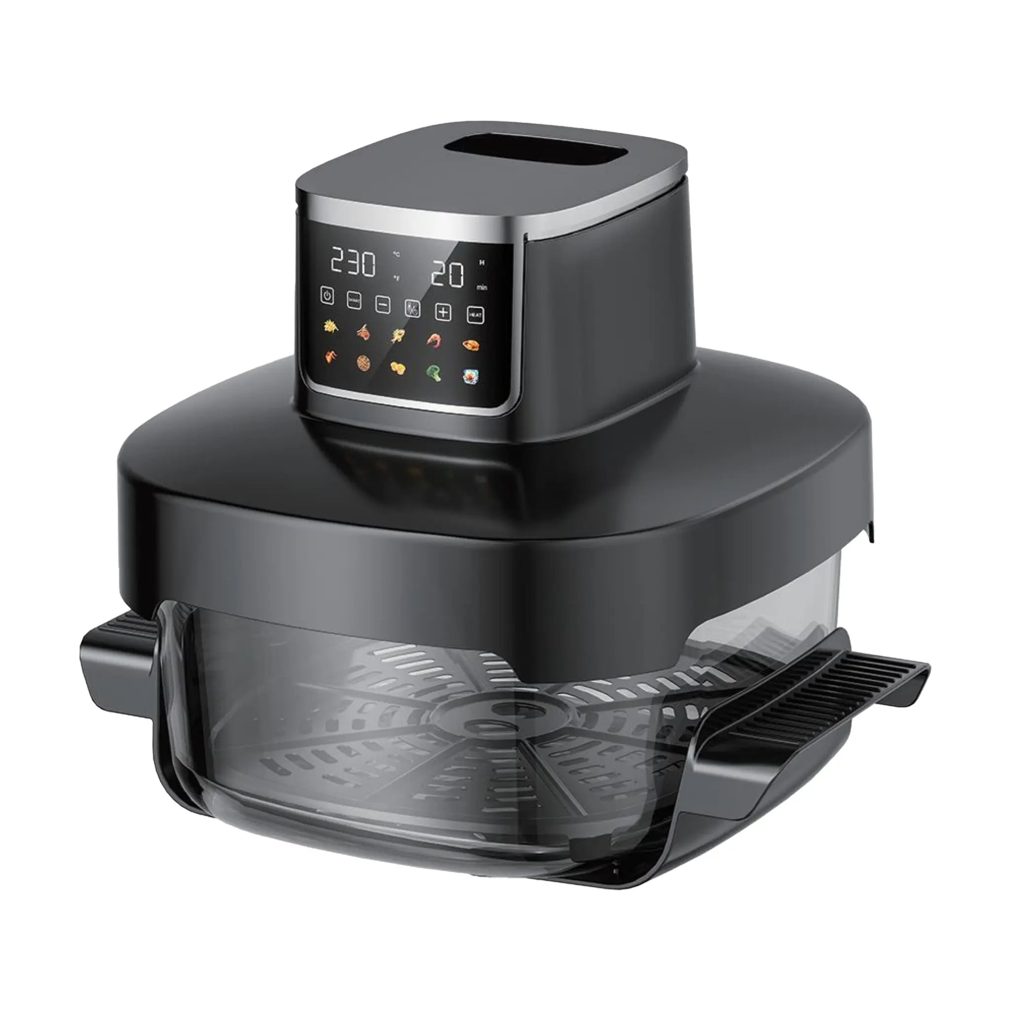 China Modular Glass Air Fryer System – 2.5/4/6L 1500W Touch Screen Glass Bowl Suppliers, Factories
