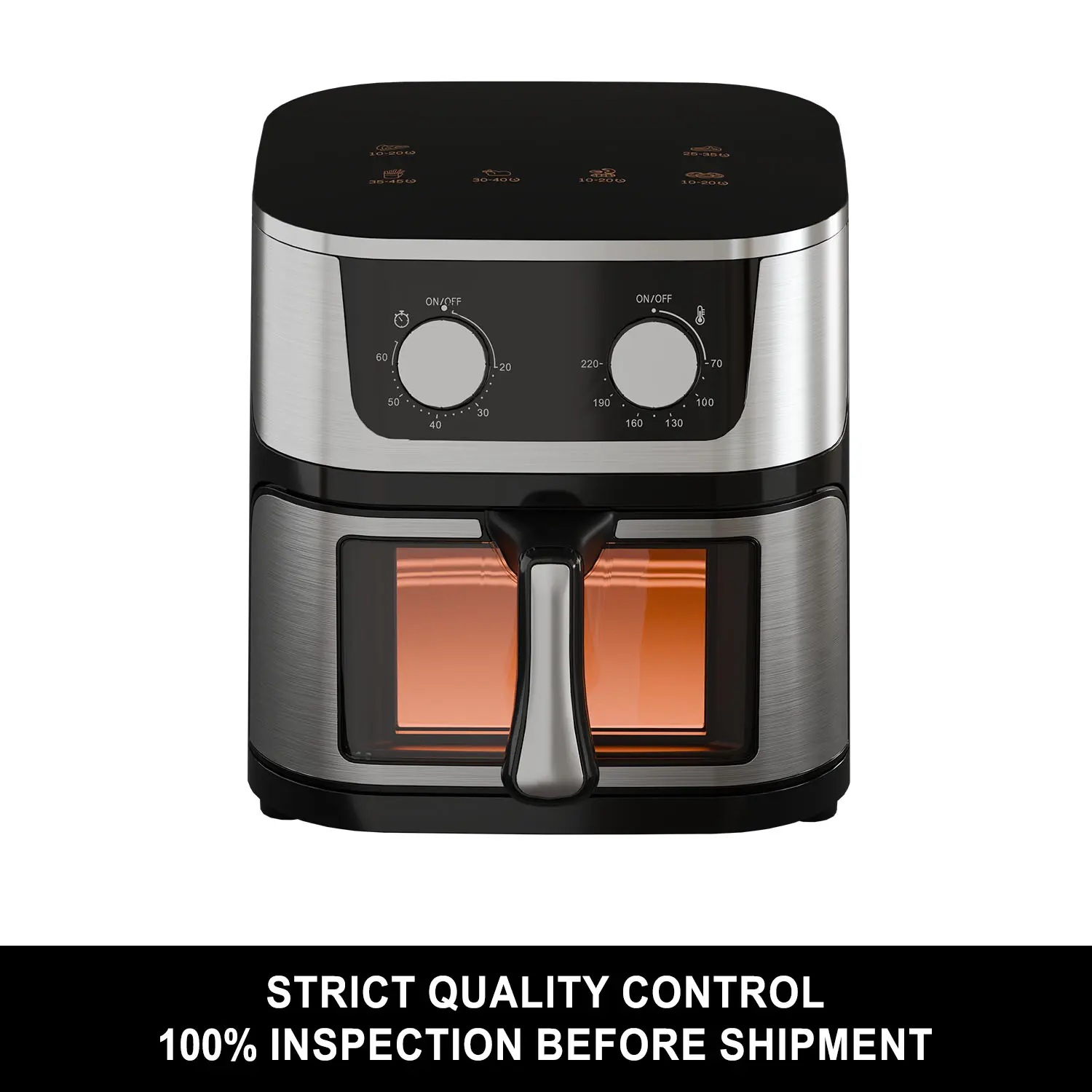 Wholesale 8L Mechanical Air Fryer with Window Knob Control 2800W Non Stick Coating OEM ODM Manufacturers, Manufacturer