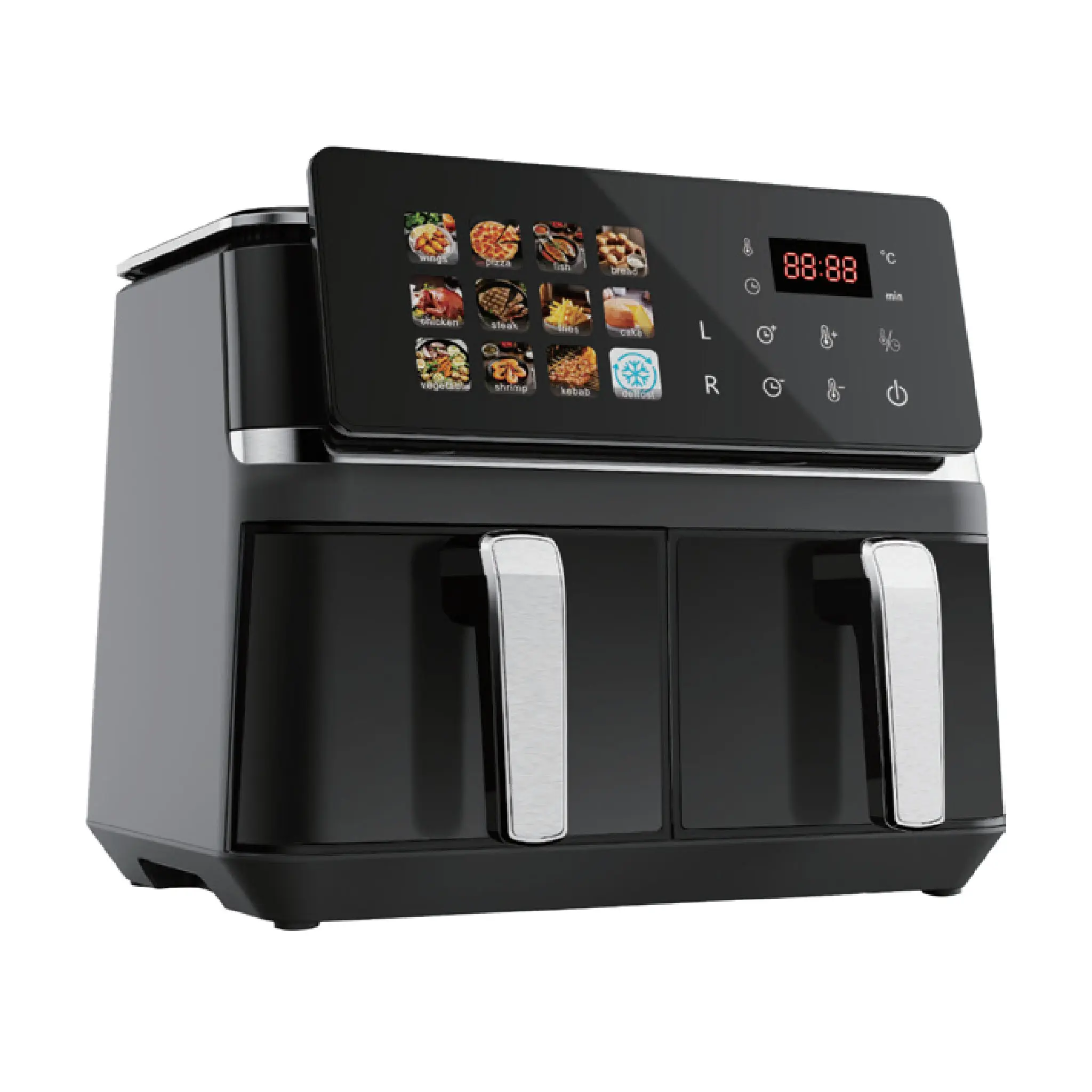 China 9L Digital Air Fryer | iPad Color Screen | 12 Preset Menus | Dual Basket | Model BW-IP8019D | Apexdura OEM/ODM Suppliers, Supplier