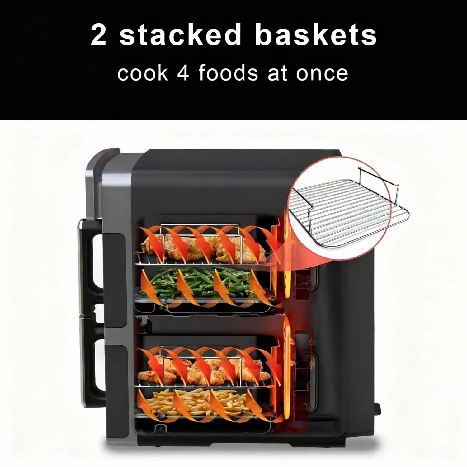 Wholesale Dual Stack Air Fryer 5.5L plus 5.5L Double Basket 2800W Touch Screen OEM ODM Manufacturer, Factories