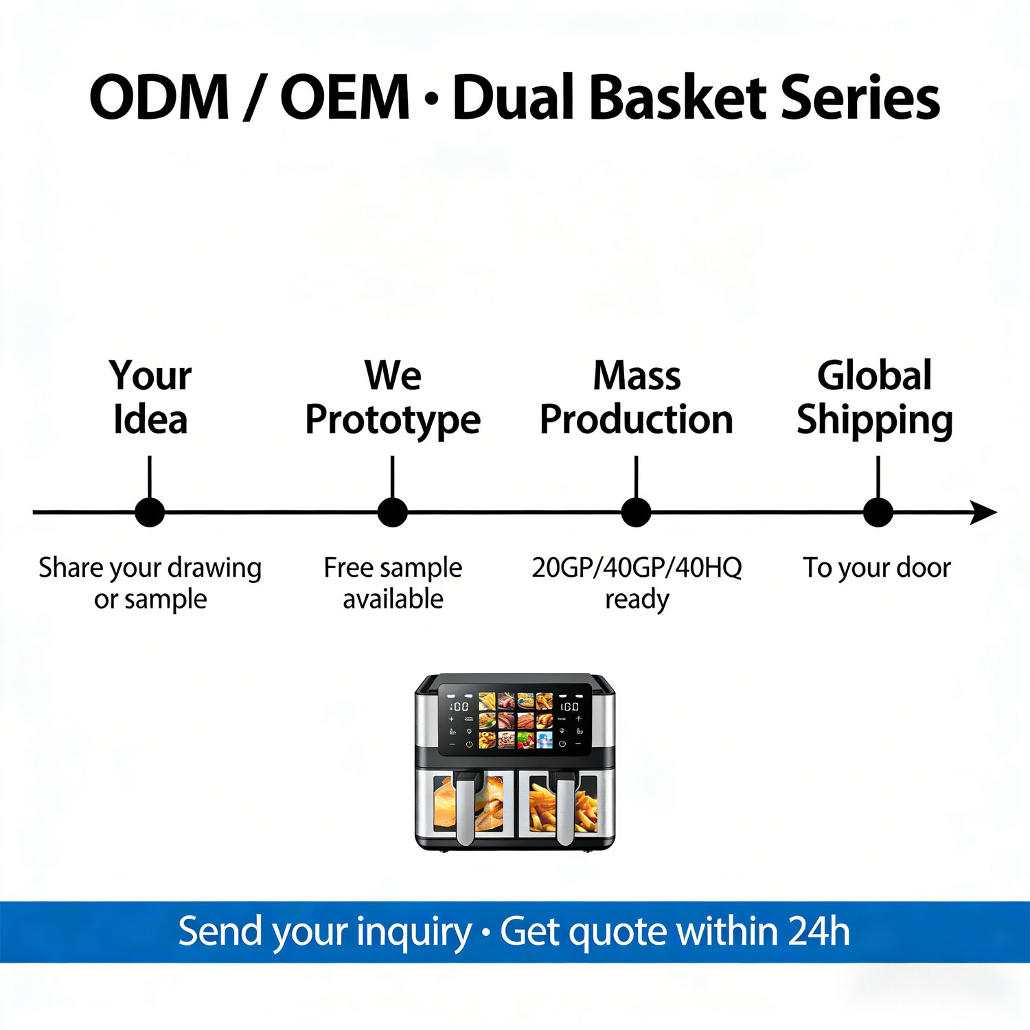Dual Zone Air Fryer - OEM ODM Manufacturing