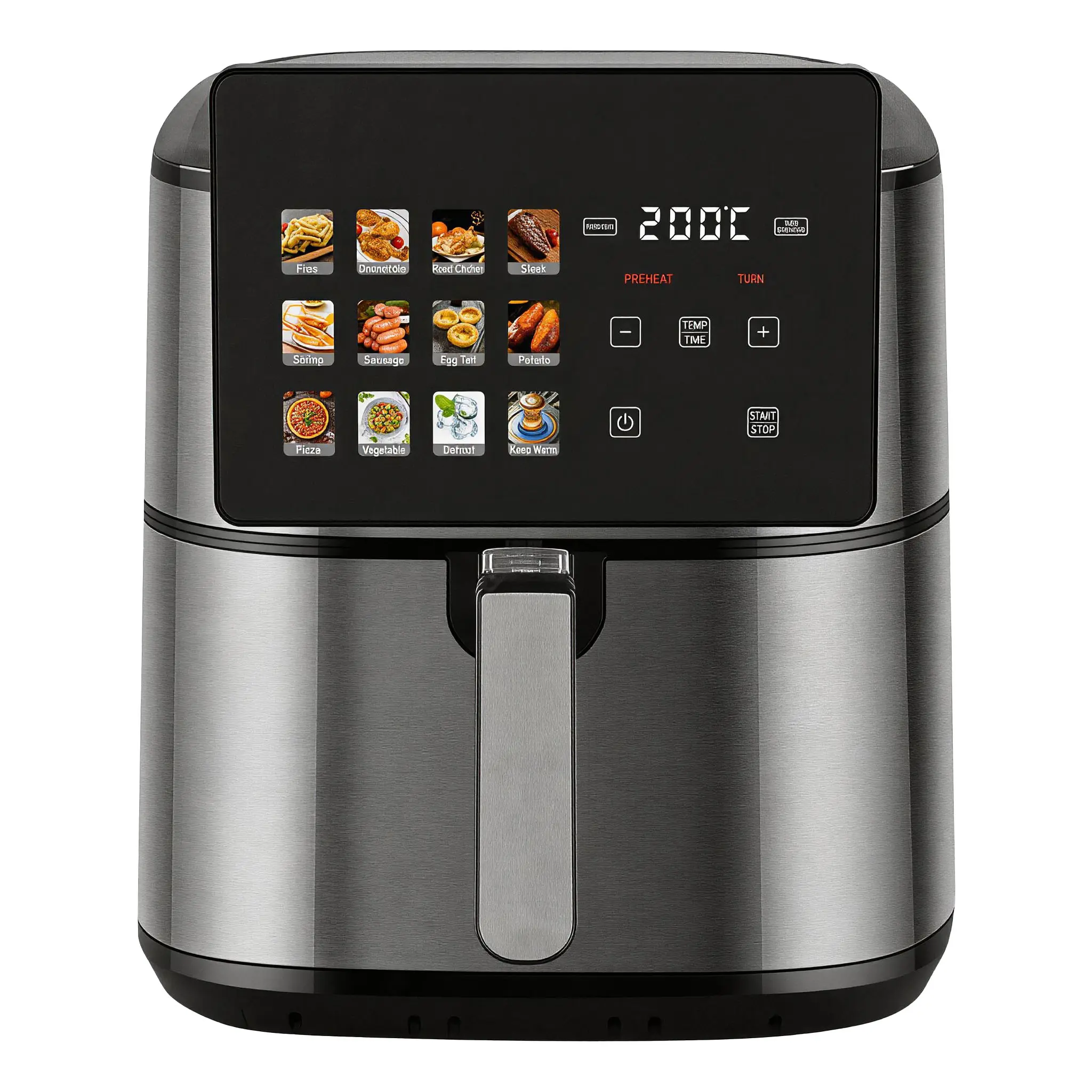 Wholesale 2026 New 8.5L Stainless Steel Smart Air Fryer – Digital Oven with Big Color Panel Electric French Fries Cooker Manufacturers, Factory