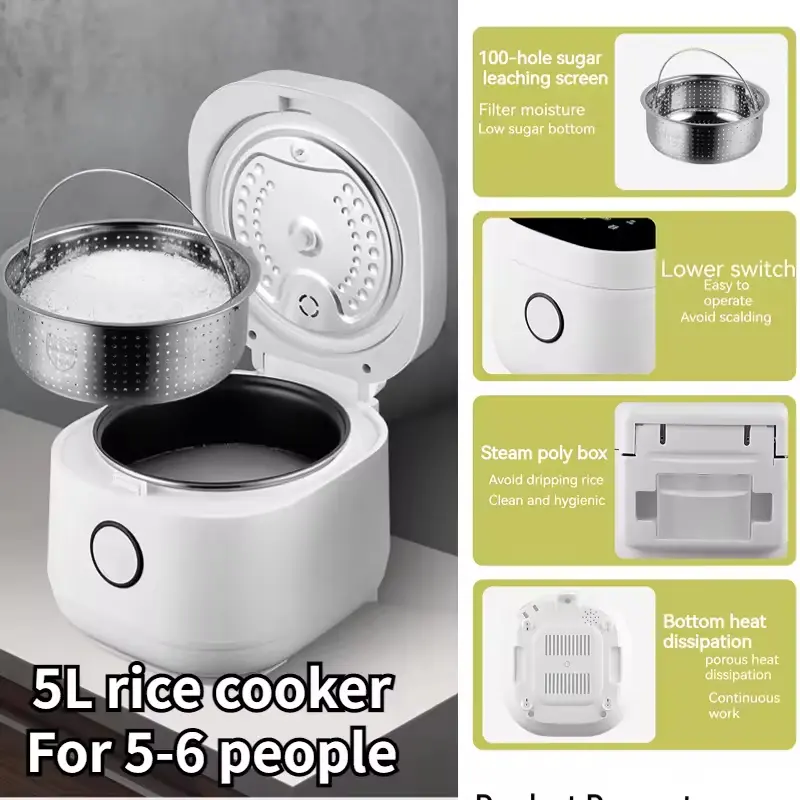 Wholesale 5L Automatic Smart Digital Touch LCD Multi Non-Stick Home Electric Digital Rice Cooker Manufacturers, Factory