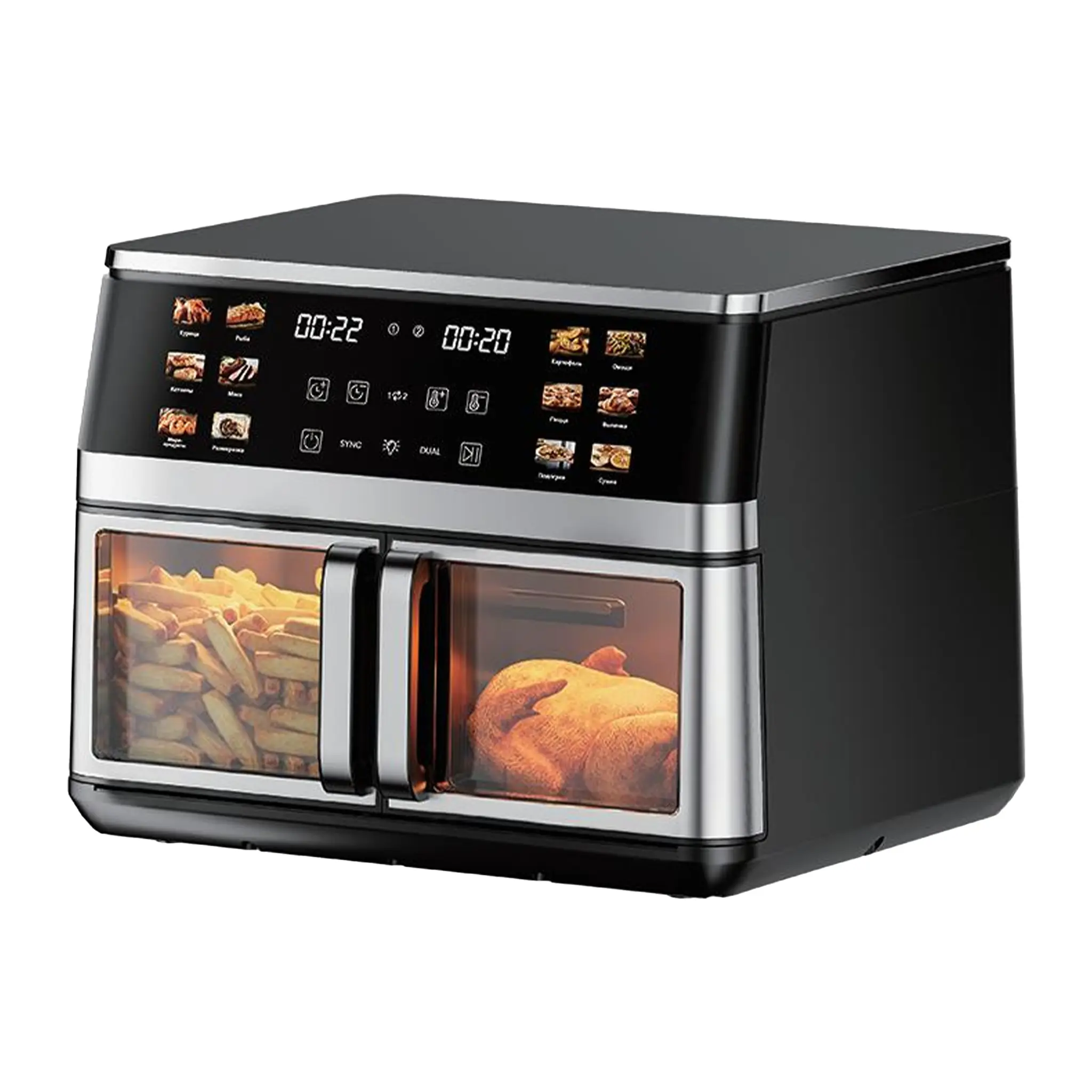 China RA1106-2DSV Dual Basket Air Fryer – 11L 2800W Up & Down Dual Heating Smart Touch Suppliers, Factories