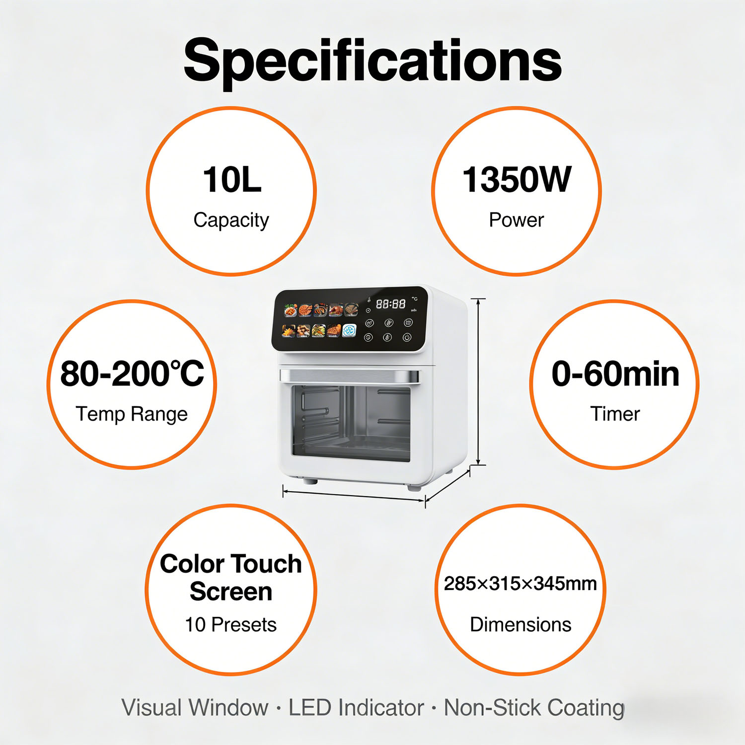 Air Fryer Technical Specifications and Parameters