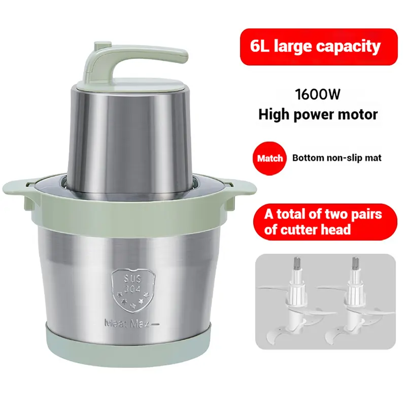 China MG-1606 6L Meat Grinder - 1600W, ABS & Stainless Steel Manufacturer, Suppliers