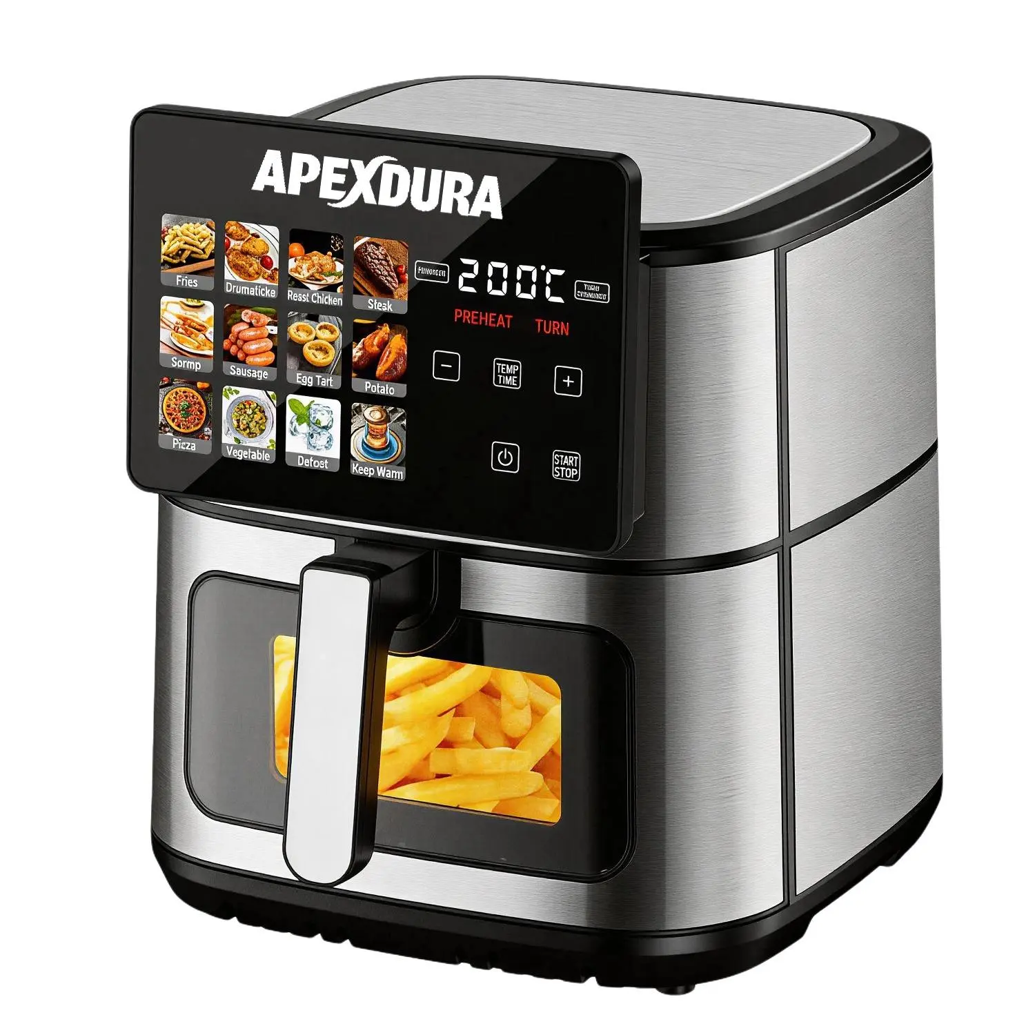 China Digital Air Fryer Oven 12L 1700W Touch Screen 12 Preset Menus OEM ODM Suppliers, Factory