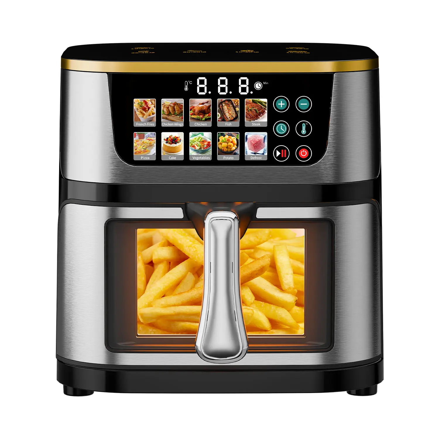 Wholesale Air Fryer Oven Large Capacity 10L Digital Touch Smart Air Fryer With Glass Window for Home Kitchen Suppliers, Supplier