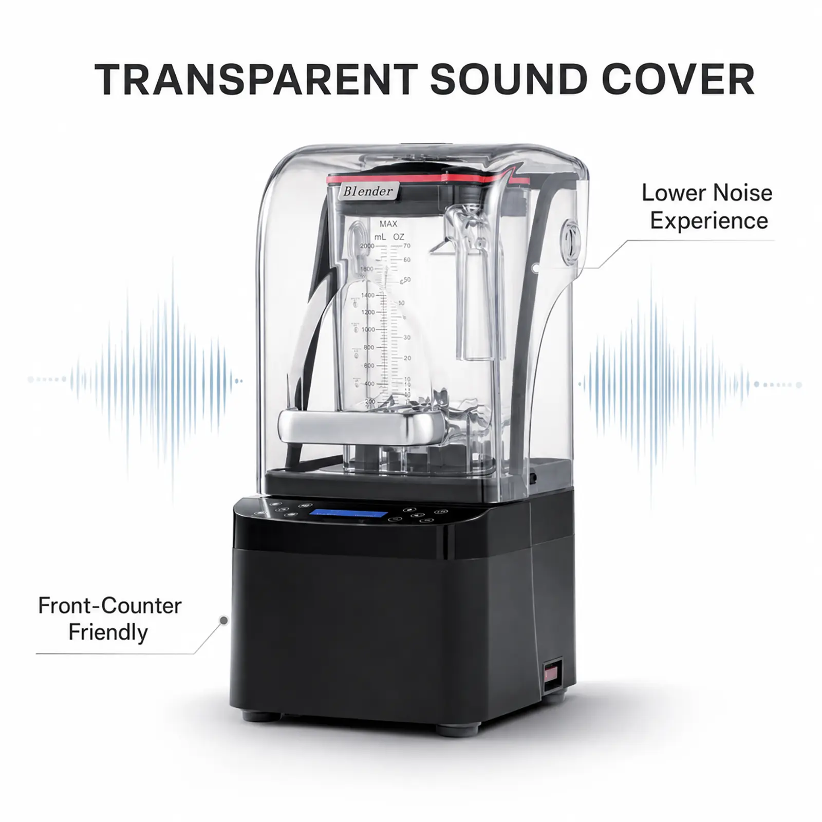 Wholesale Commercial Quiet Blender LY-8007 2L 1800W Sound Enclosure Blender for B2B OEM/ODM Supply Manufacturer, Factory