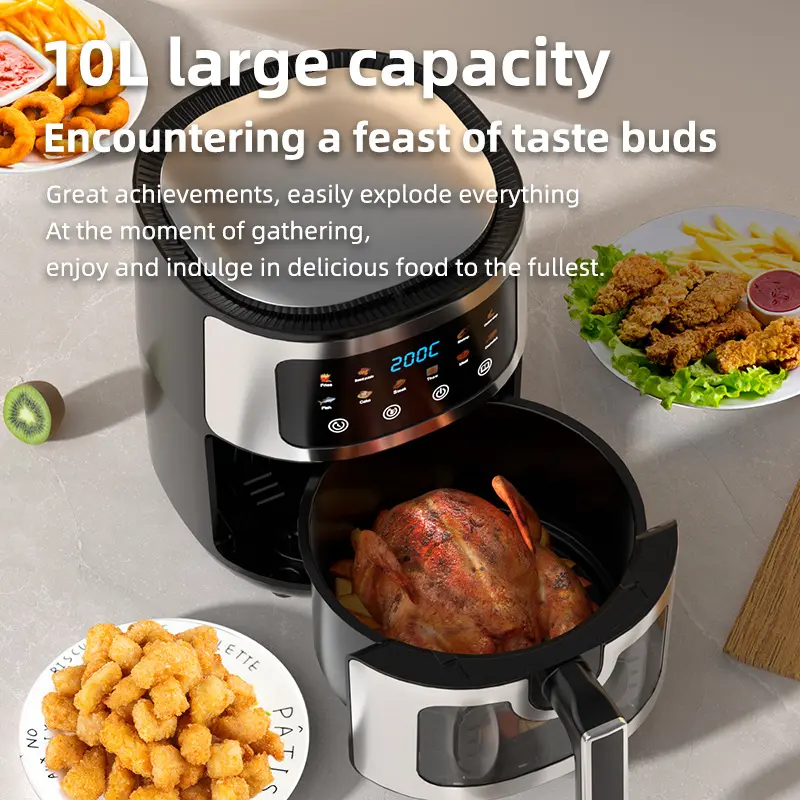 Wholesale 1300W Compact Air Fryer Touch Screen 8 Cooking Functions Oil-Free Healthy Cooker Space-Saving Design Manufacturers, Suppliers