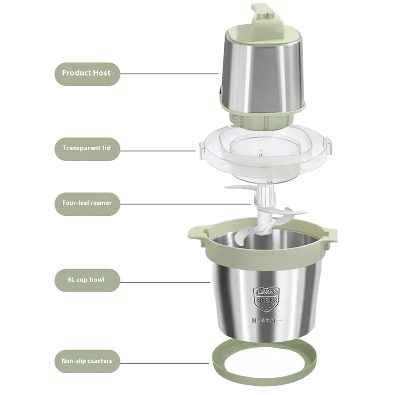 China MG-1606 6L Meat Grinder - 1600W, ABS & Stainless Steel Manufacturer, Suppliers