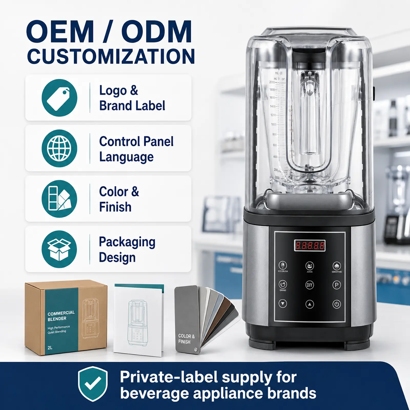 Wholesale 1500W 2L Commercial Blender for Smoothies, Ice Crushing and Beverage Shops Manufacturers, Supplier