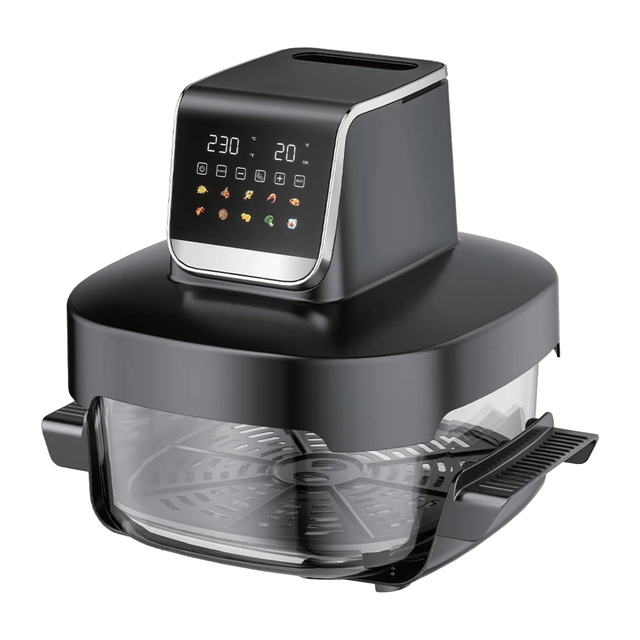 China Modular Glass Air Fryer System – 2.5/4/6L 1500W Touch Screen Glass Bowl Suppliers, Factories