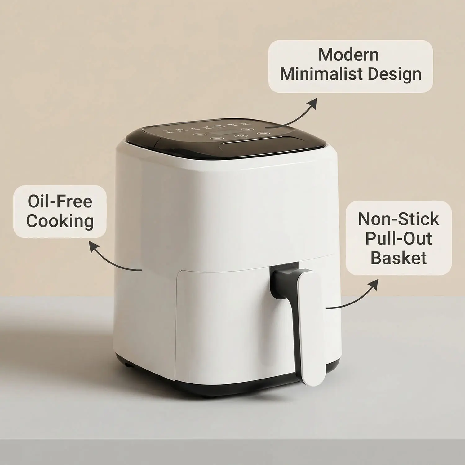 Wholesale Digital Air Fryer 4.5L 7 Preset Menus 1350W Compact Size OEM ODM Suppliers, Factories