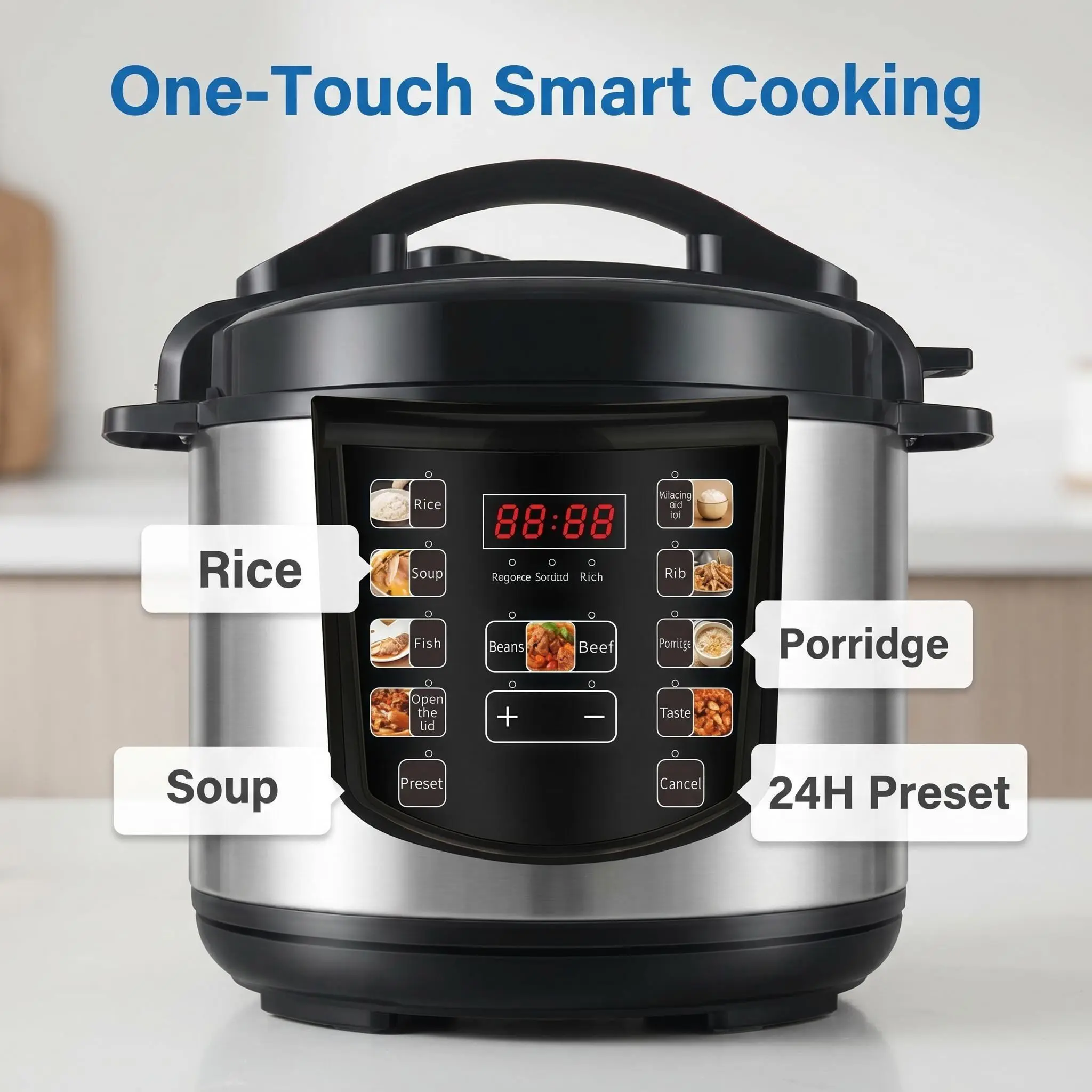 Wholesale Electric Pressure Cooker – 5L/6L 900W/1000W Digital Control Stainless Steel 110-240V Supplier, Factories