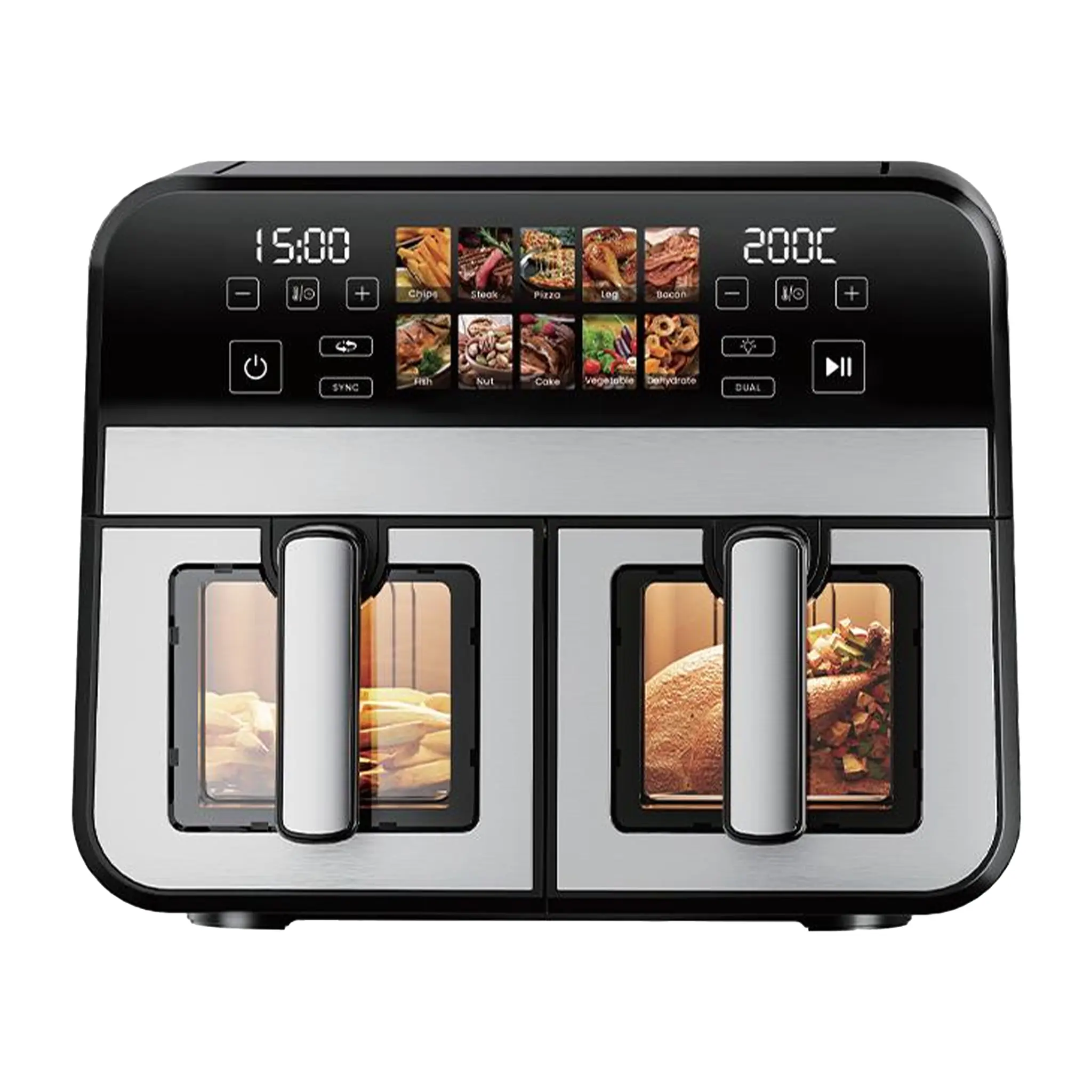China RA940DSV Dual Basket Air Fryer – 9L 4.5L+4.5L 2400W Smart Touch Supplier, Factories