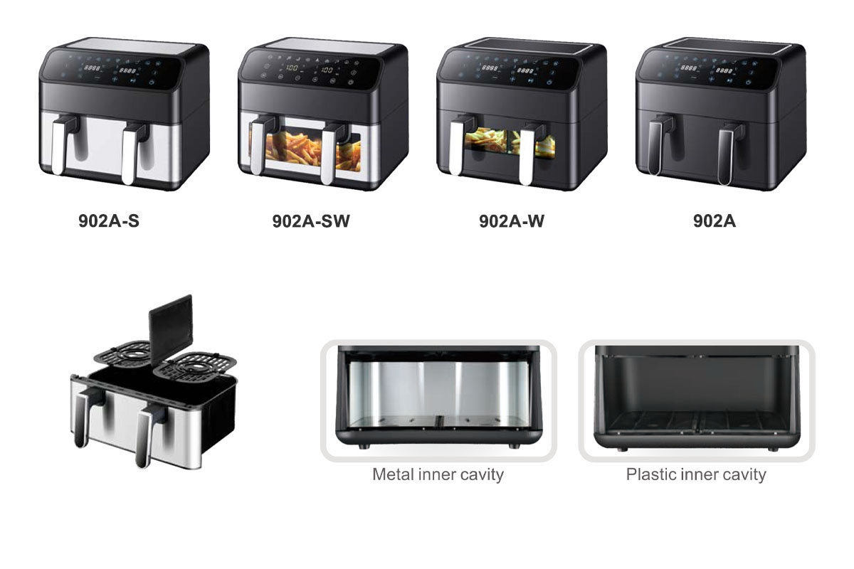 Dual Basket Digital Air Fryer Interior
