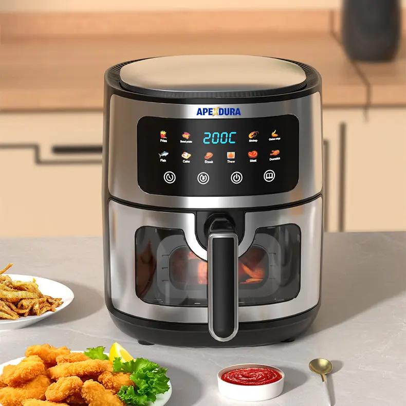 Wholesale 1300W Compact Air Fryer Touch Screen 8 Cooking Functions Oil-Free Healthy Cooker Space-Saving Design Manufacturers, Suppliers
