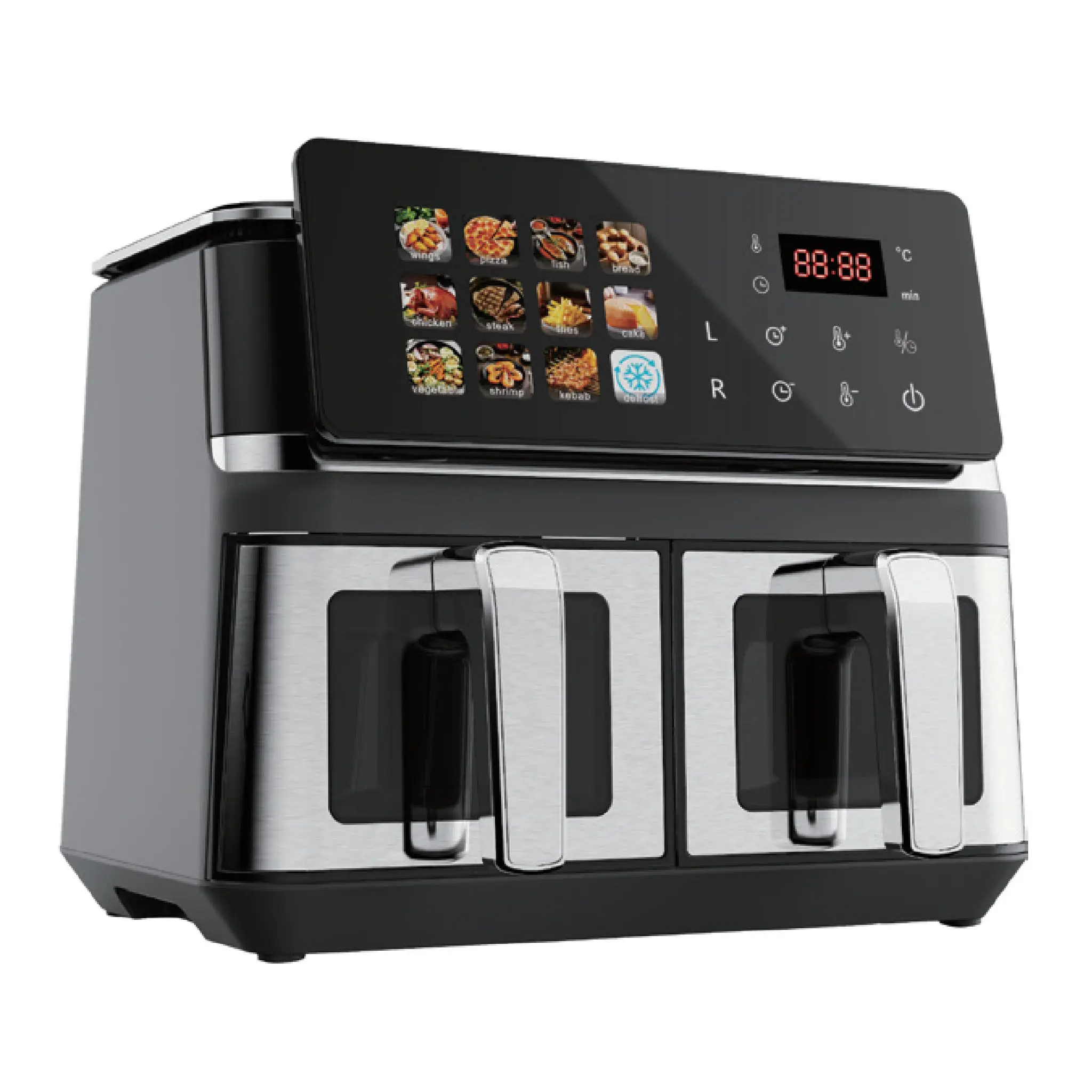 China 9L Digital Air Fryer | iPad Color Screen | 12 Preset Menus | Dual Basket | Model BW-IP8019D | Apexdura OEM/ODM Suppliers, Supplier