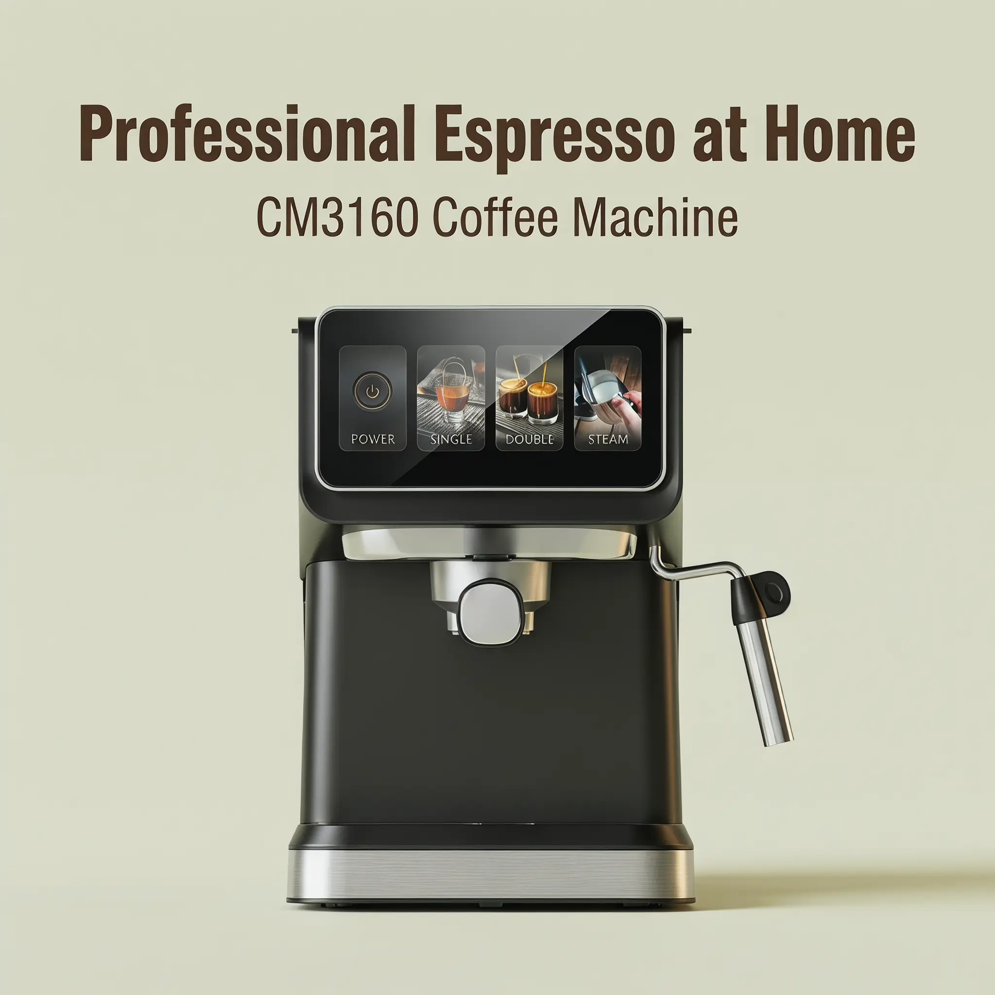 China CM3160 Coffee Machine – 15 Bar 1050W Espresso Cappuccino Soft Touch Control Supplier, Factories
