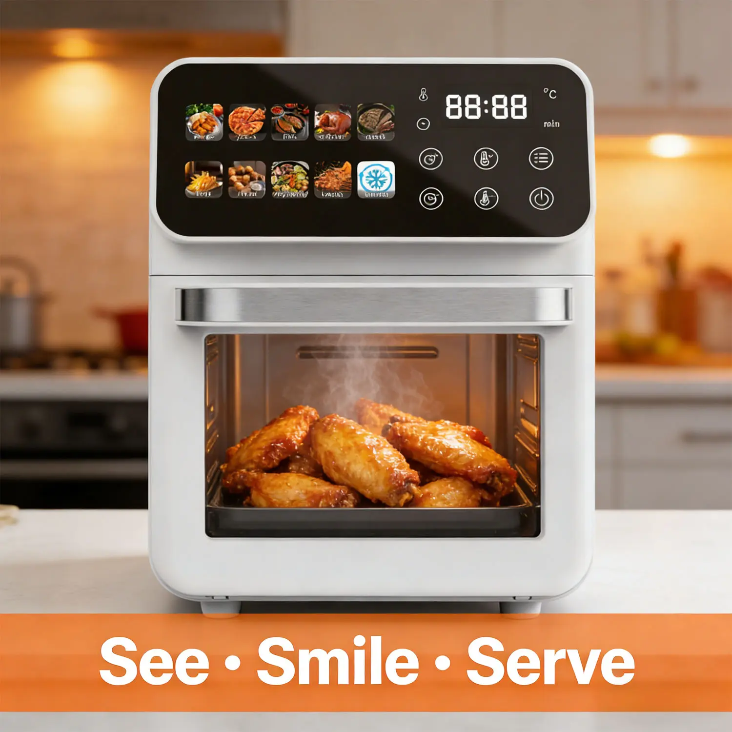 Wholesale Digital Air Fryer 10L 1350W Touch Screen with Window 10 Preset Menus Supplier, Factory