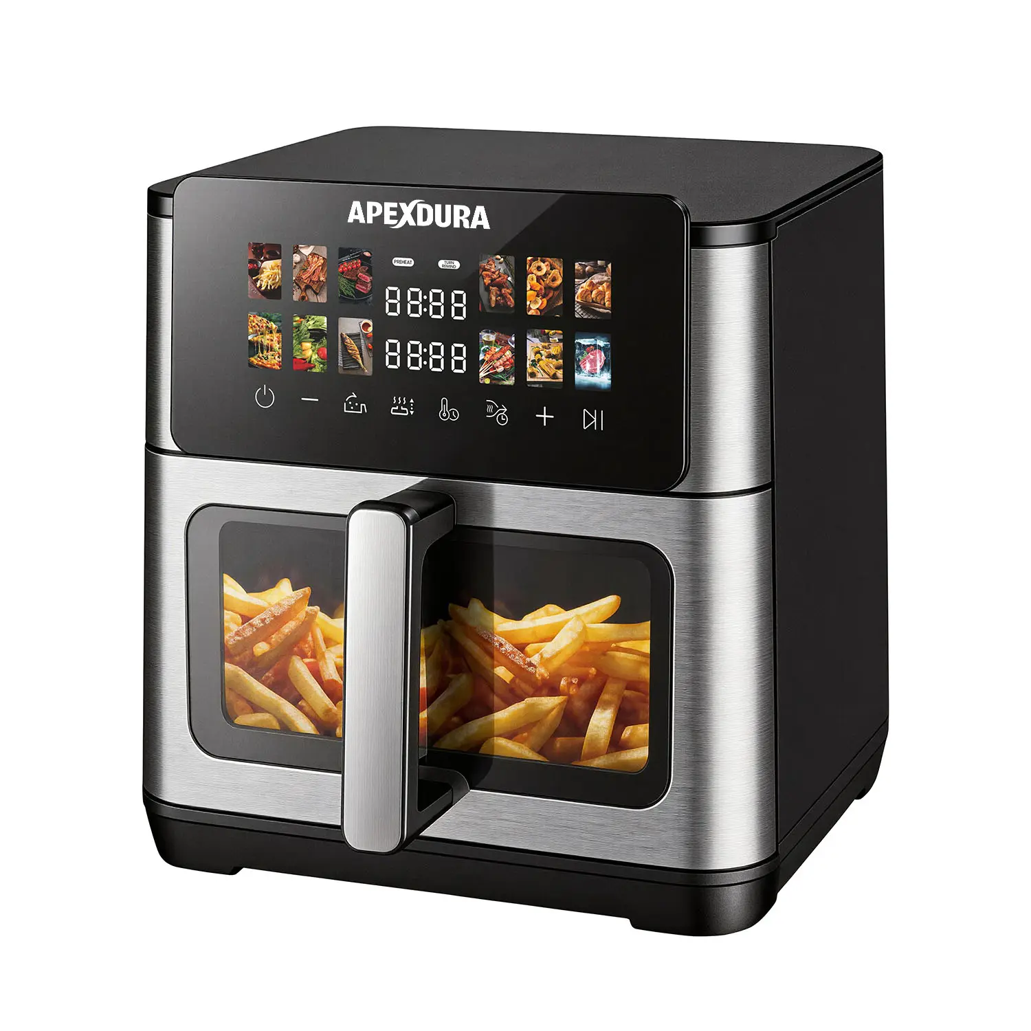 China Digital Air Fryer 10L 1700W Metal Cavity Dual Heating Touch Screen Manufacturers, Factories
