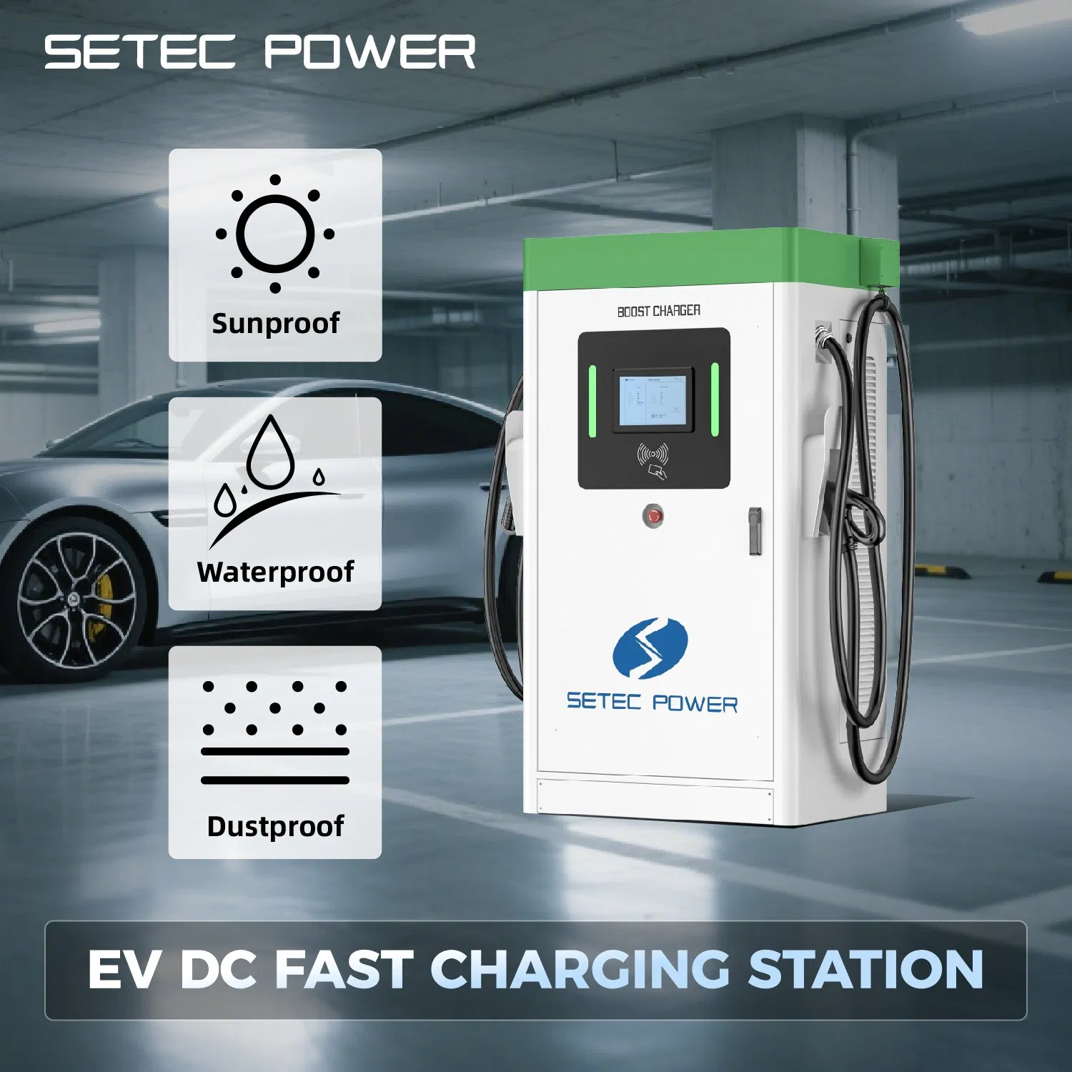 SETEC POWER Integrated Dual Adapters Photovoltaic Solar Energy Storage DC EV Electric Car Charging Station