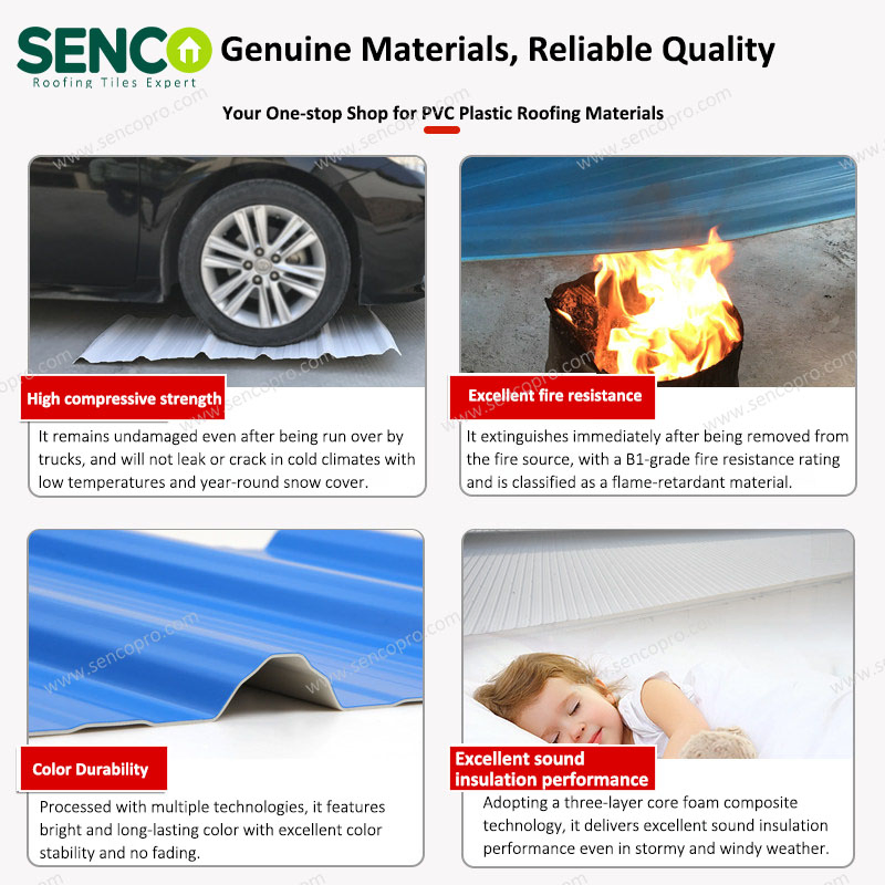 Chinese Popular Foshan Sandwich Solar Panel Monier PVC Roof Tile Plastic Roof Tile