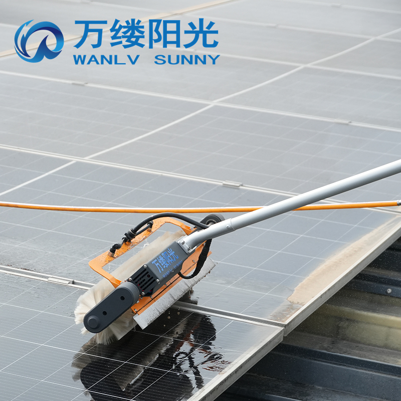 High-Pressure Rolling Solar Panel Cleaning Brush Battery-Powered Wet- Dry Cylinder Cleaner Machine