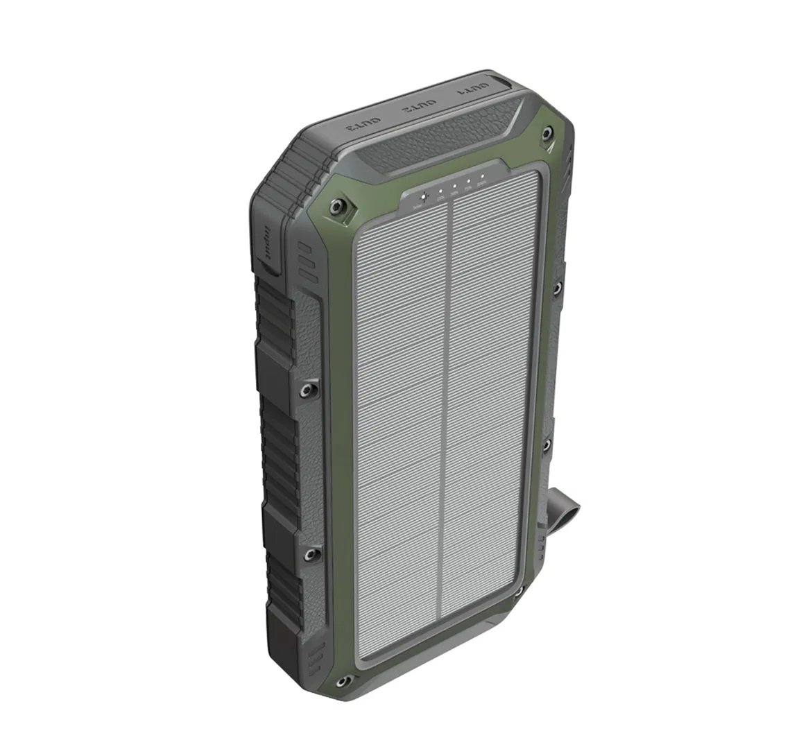 Portable Power Bank Solar Charger, 20000mAh Wireless Charger, Built-in LED Flashlight for All Cell Phone