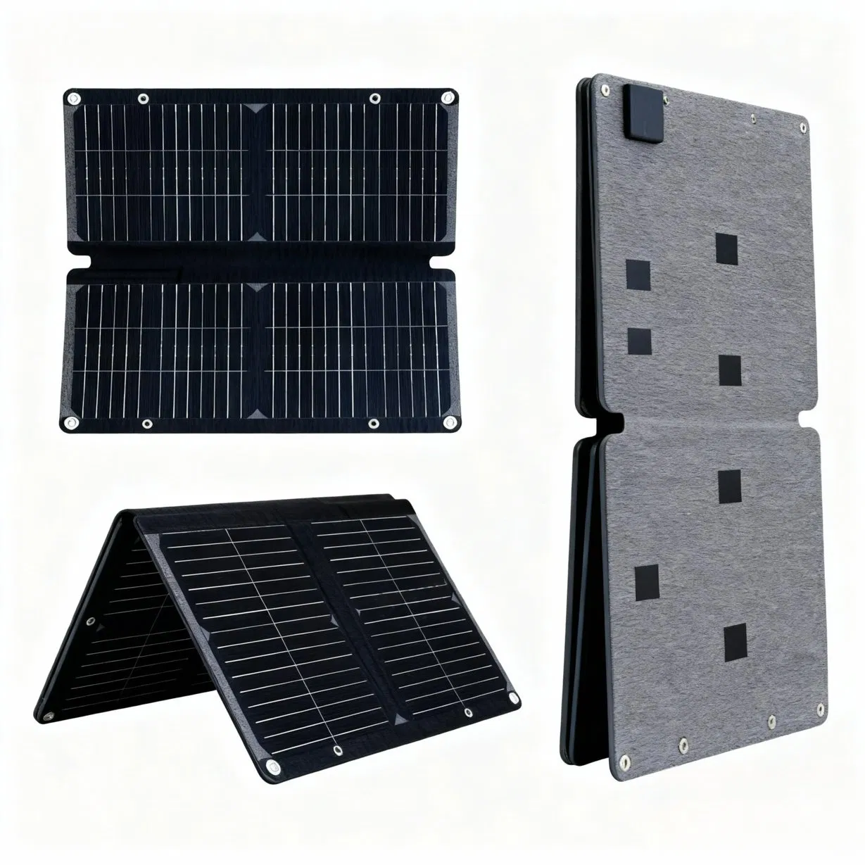 30W Portable Folding Solar Charger with Waterproof Design for Outdoor Mobile Phone Charging and Emergency Power Supply