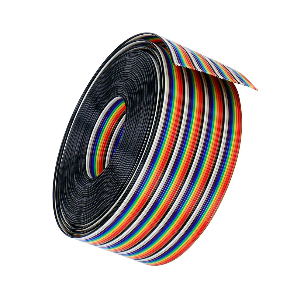 AWG28 (7*0.127mm) Rainbow Color Ribbon Flat Cable Flexible Flat Cable