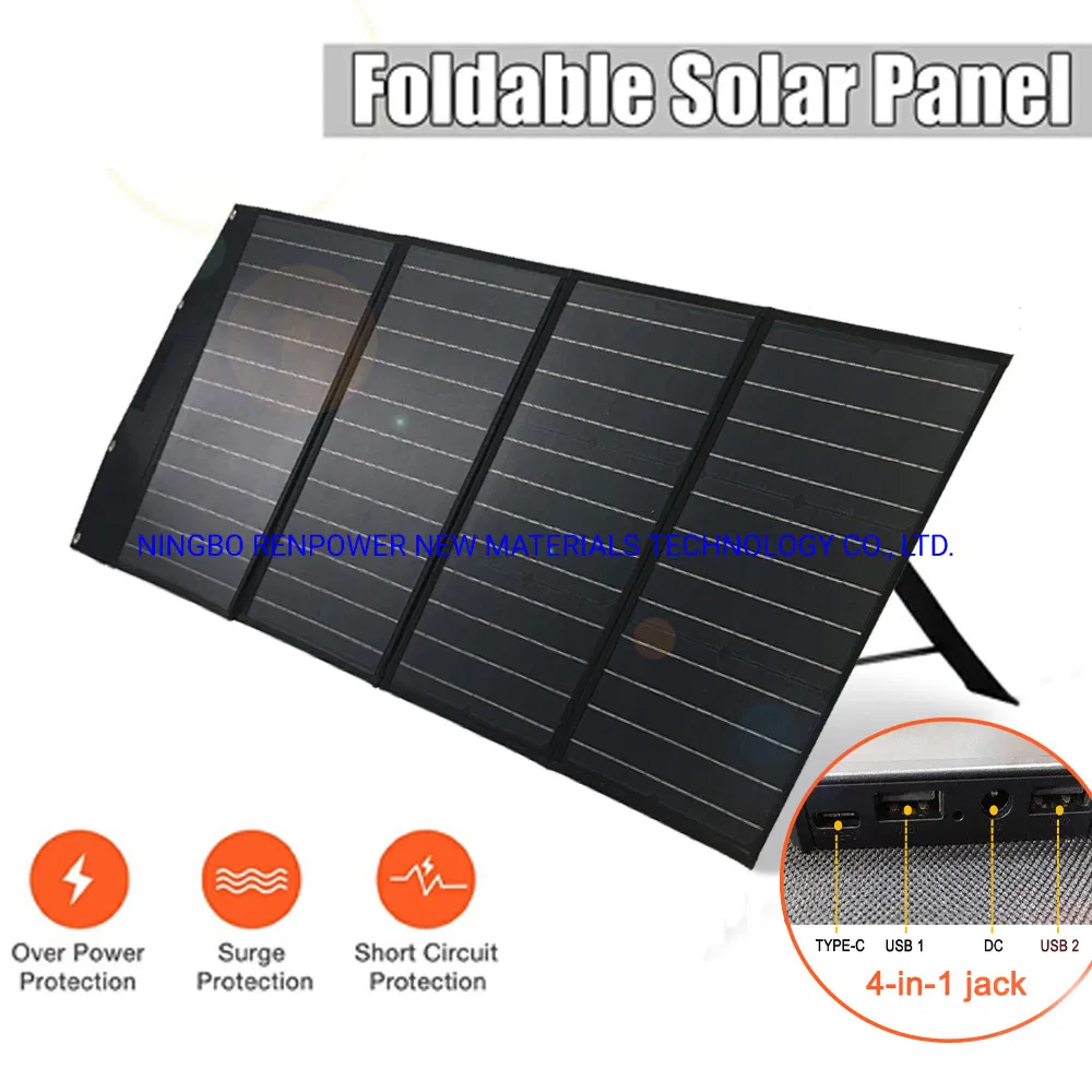High Quality100W Upgraded Portable Solar Panel Fordable Solar Power Charger for Camping Outdoor Travel