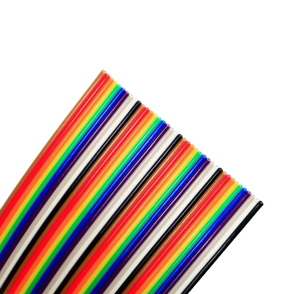 AWG28 (7*0.127mm) Rainbow Color Ribbon Flat Cable Flexible Flat Cable