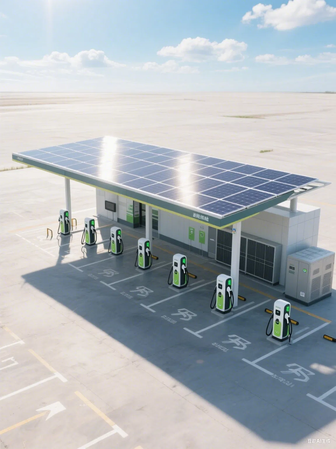 All - in - One Solution 6 - Bay Solar Storage EV Charging Station
