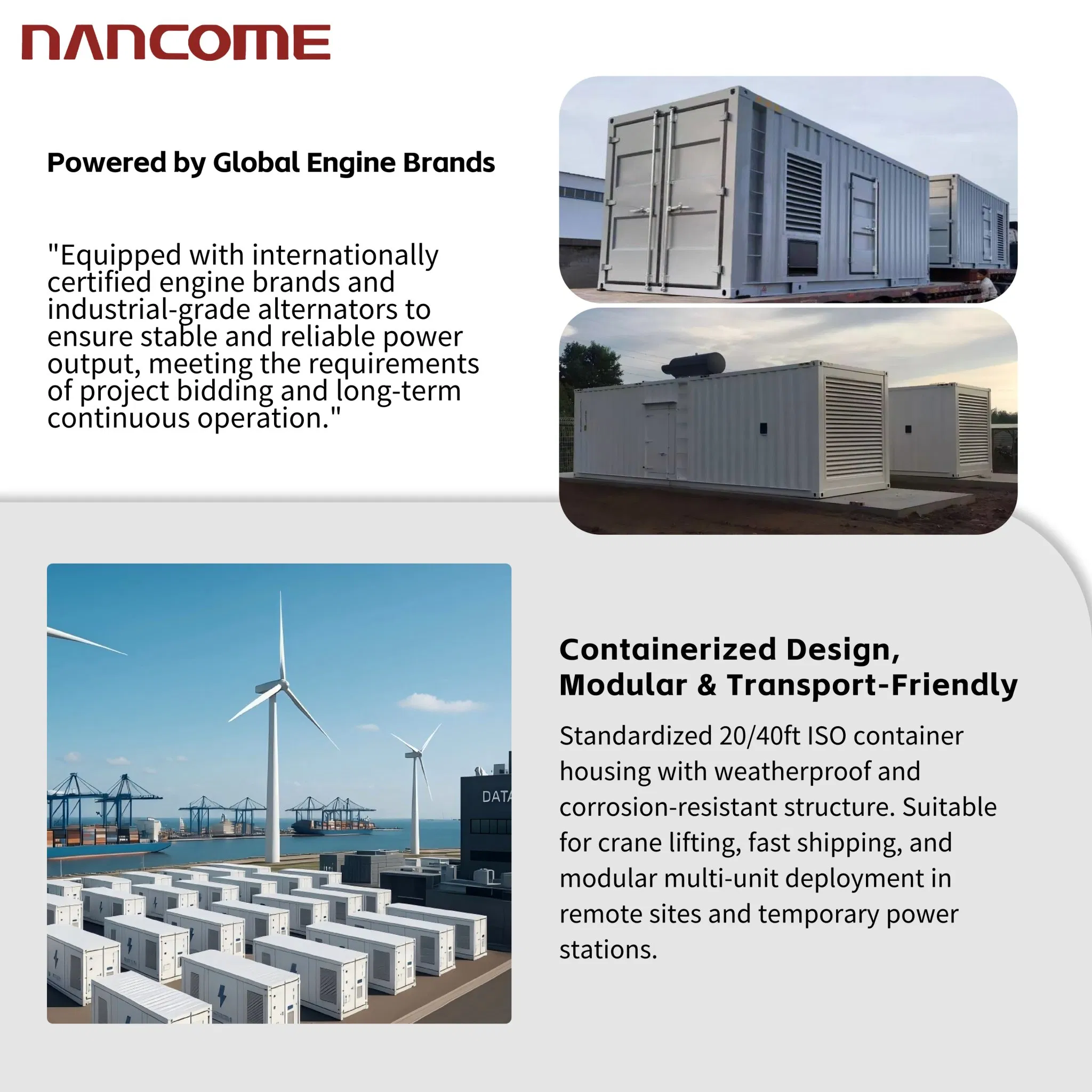 Nancome 400kw Open Diesel Generator with ISO for Township Grid Supply