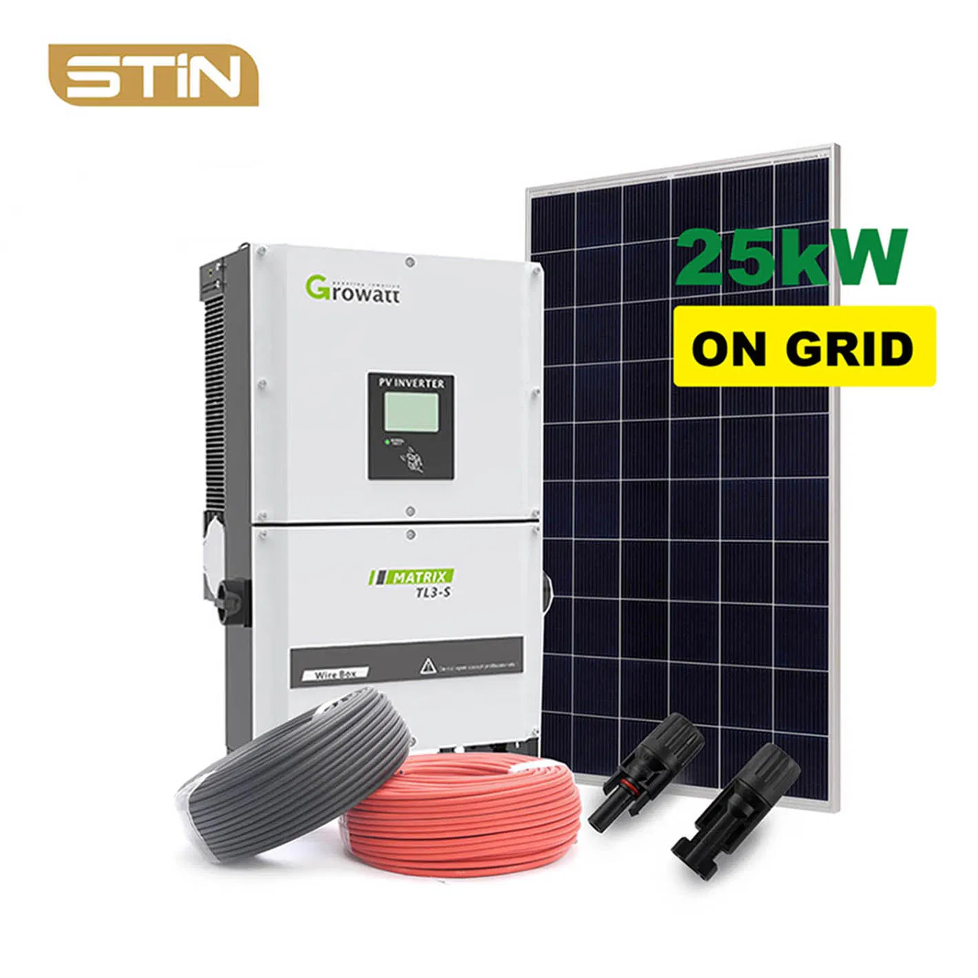 25kw Grid Connected Rooftop Residential Solar Energy System Single Three Phase 25kw on Grid PV Kit