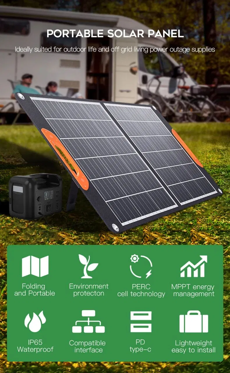 60W QC Panel Portable Solar Panel Charger Mobile Solar Portable Foldable Solar Panels for Laptop