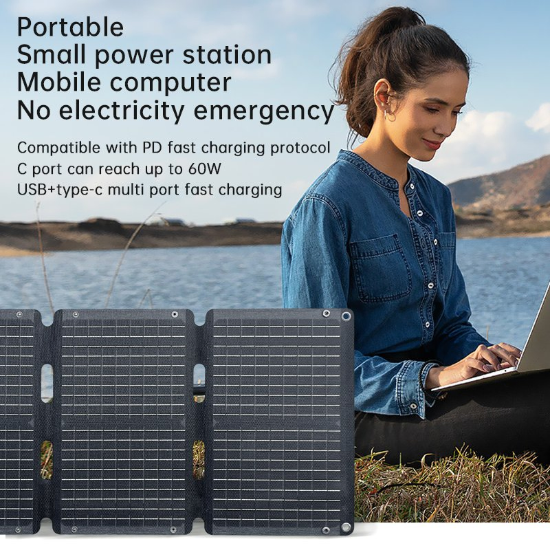 Ultra-Portable Foldable Solar Charger with IP68 Waterproof Design