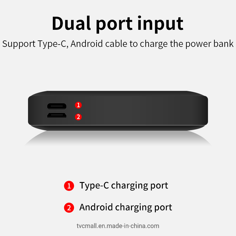 10000mAh 3 USB Output Mini Portable Solar Charger Board Power Bank with Type-C + Micro USB Input LED Flashlight