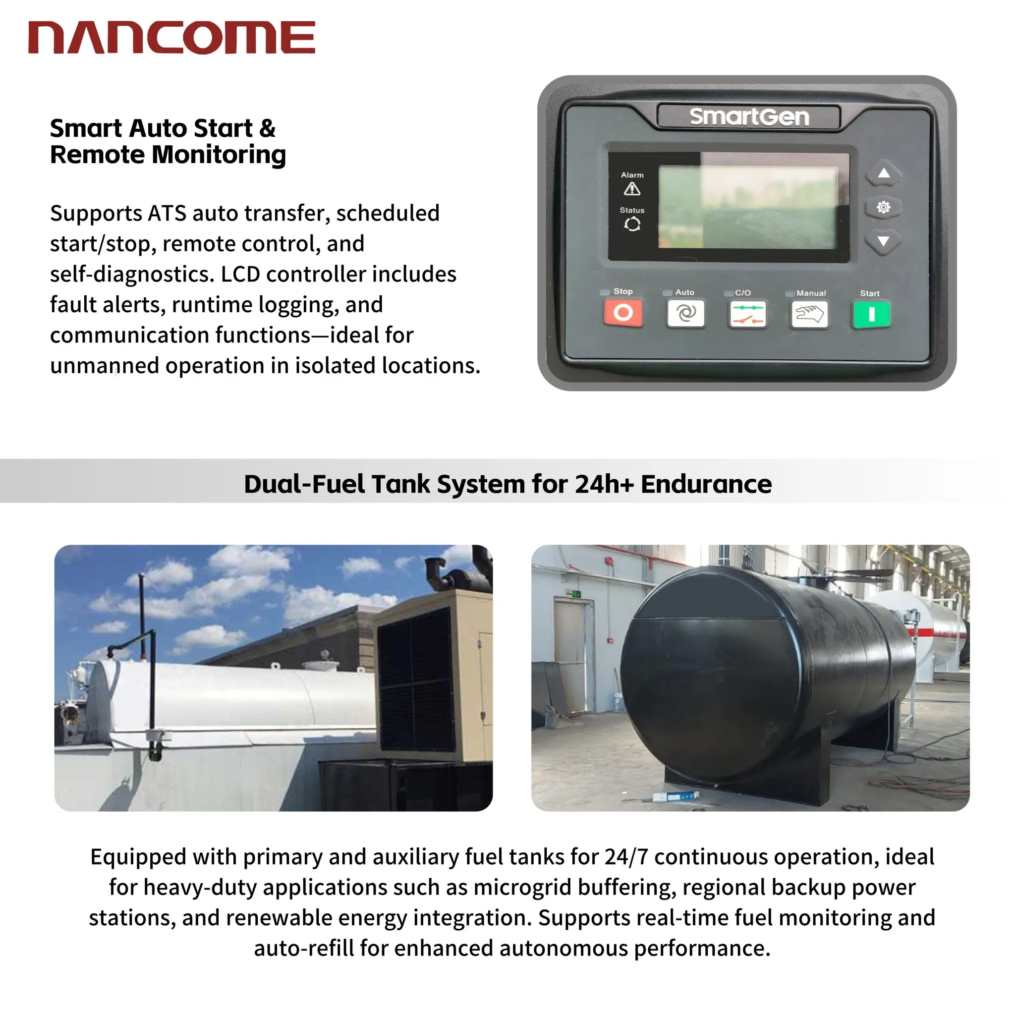 Nancome 400kw Open Diesel Generator with ISO for Township Grid Supply