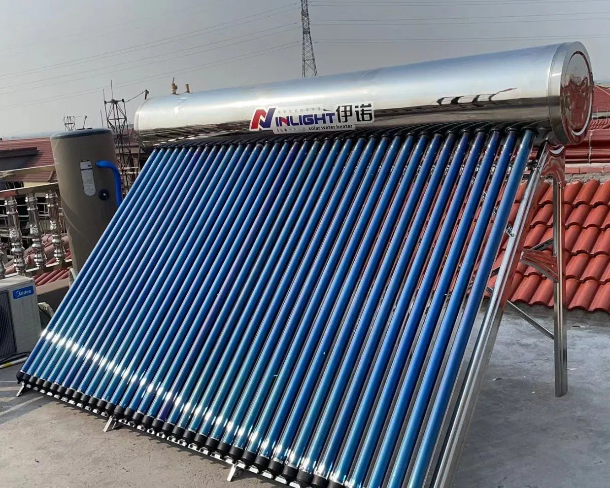 10tubes to 36tubes Compact Pressure Stainles Steel SUS201 Solar Water Heater