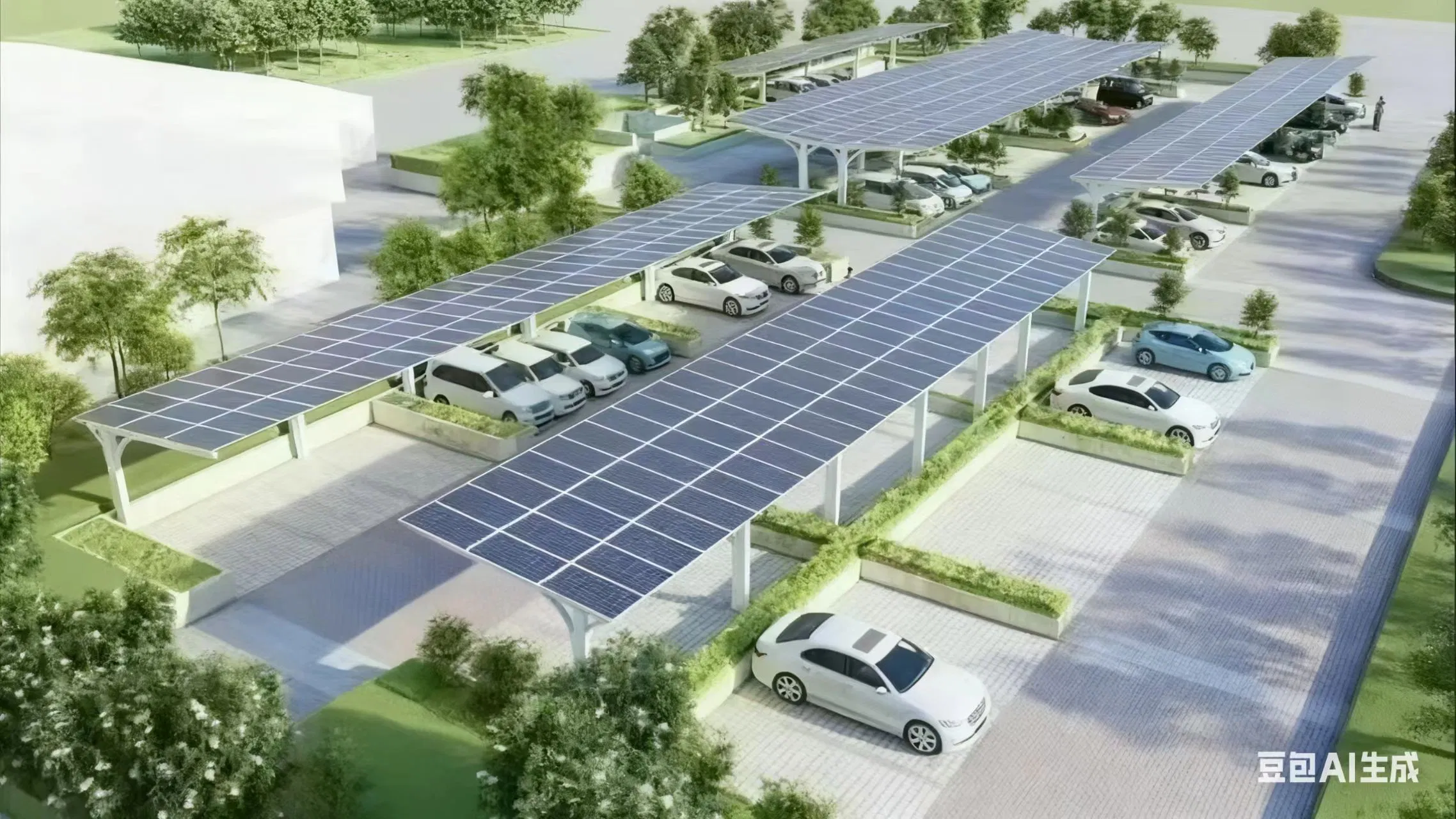 SSS Solar Carport Waterproof Carport, Solar Mounting System High Strength Steel Mounting System Solar Panel Tracking-System