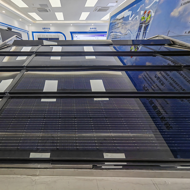 BIPV Solar Roof Tile 100W 110W 130W 140W N-Type Hjt Silicon Double Glasses Solar PV Tiles for Villa Roof Building